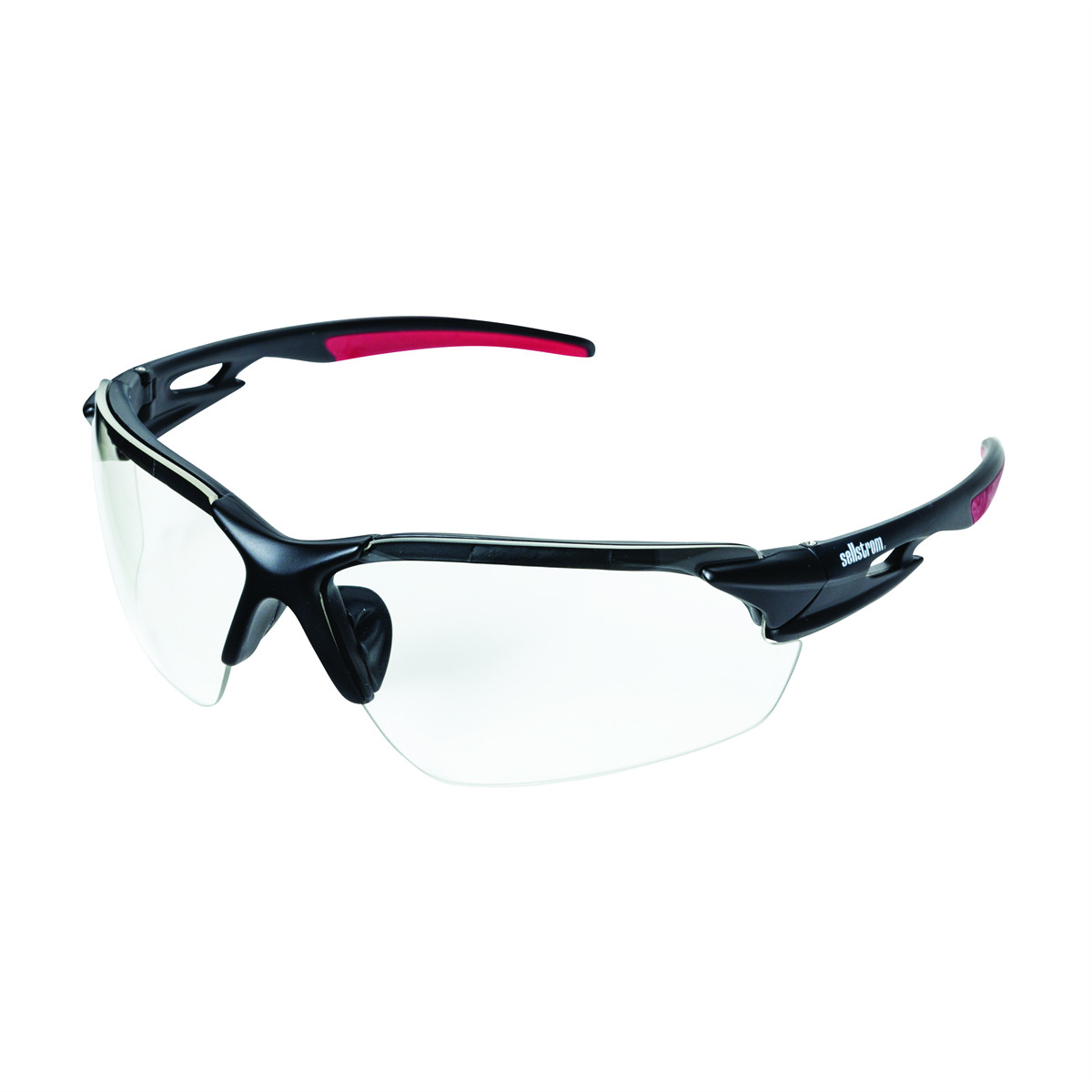 S72300 Sellstrom Safety Glasses – XP450 Series – Clear Lens – Black/Red Frame –