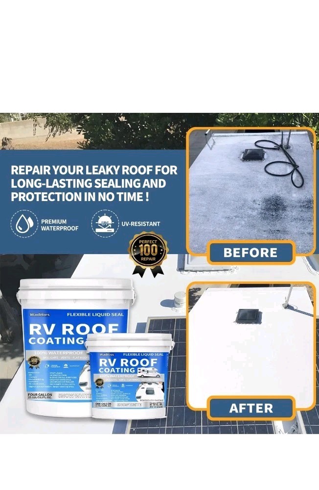 RV Roof Coating White, Waterproof Solar Reflective Sealant, Flexible RV Roof …