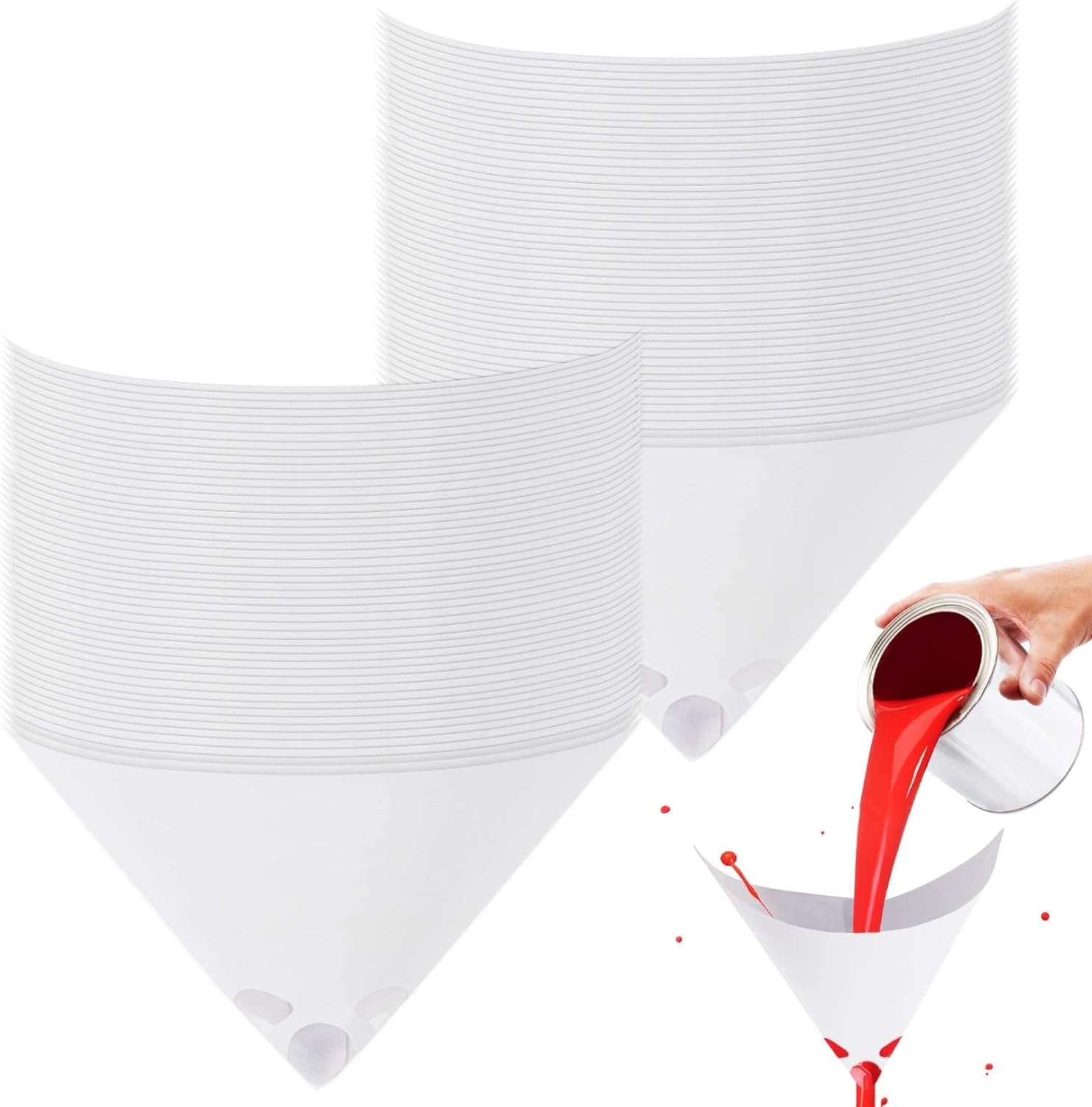 MAQIHAN 100PCS Paint Strainers Paper Cone Paint Mixing Cup Strainer Fine Mesh