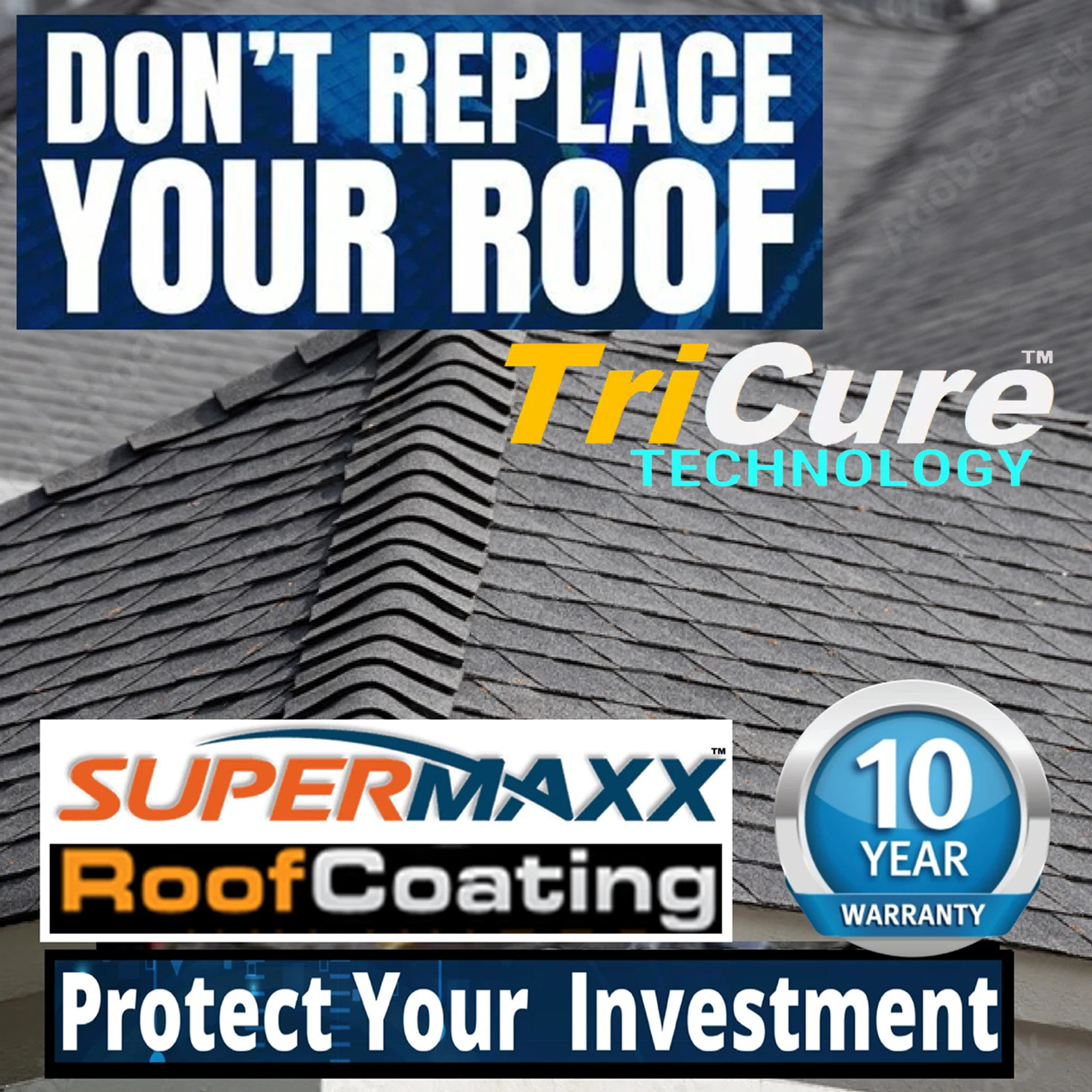 NANO ROOF COATING PROFESSIONAL TRICURE TECHNOLOGY FOR ASPHALT SHINGLES- 5 GALLON
