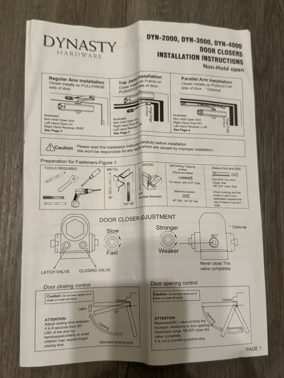 Dynasty Hardware 3000-ALUM Commercial Grade Door Closer Size 3 Spring