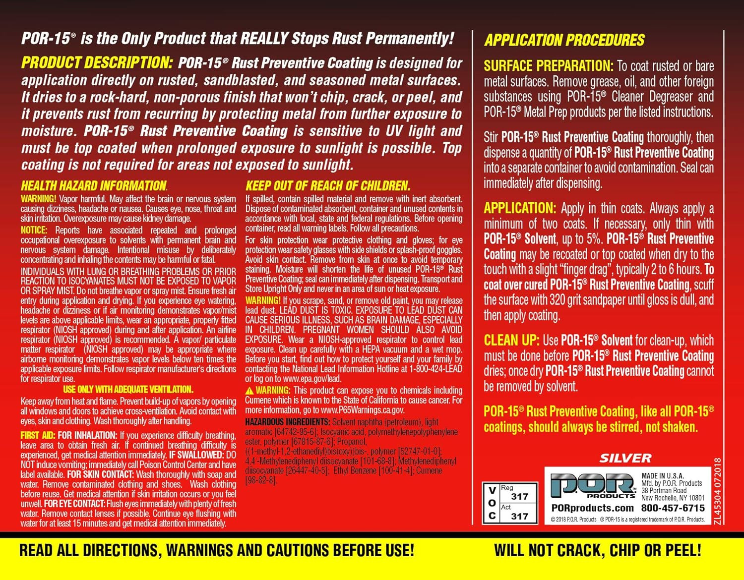 Rust Preventive Coating, Stop Rust and Corrosion Permanently, Anti-Rust, Non-Por