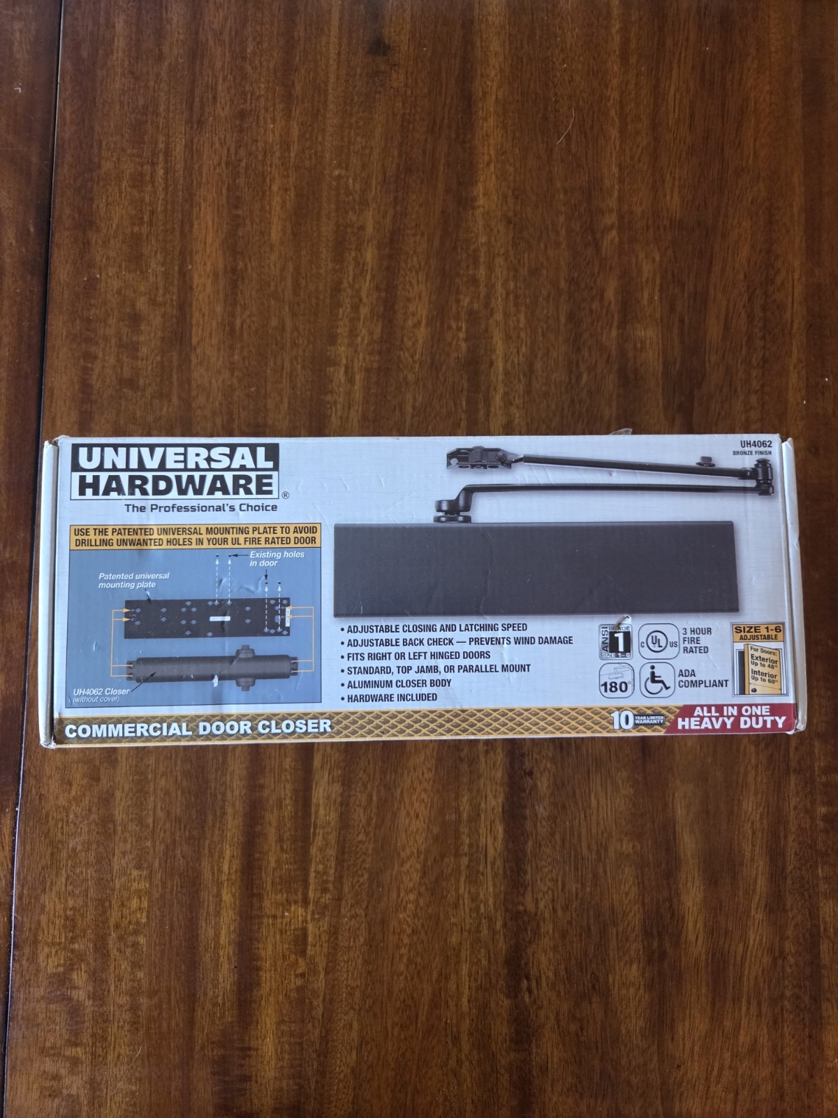Universal Hardware UH4062 Heavy Duty Commercial Door Closer Bronze ANSI Grade 1