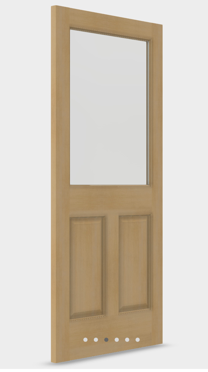 Exterior Hemlock Solid Stain Grade French Doors 1 Lite/Vertical 2 Raised Panels