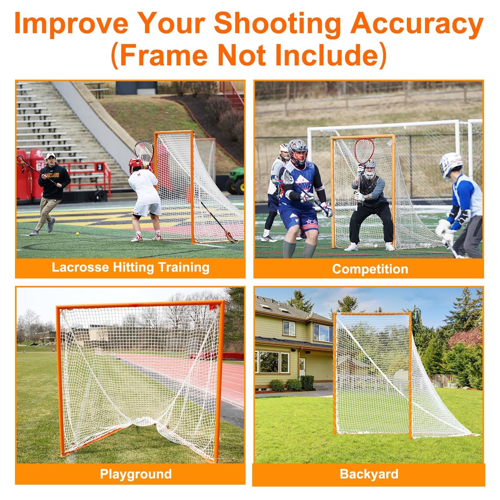 6x6x7’Lacrosse Replace Net,3.5mm/4mm/5mm Heavy Duty Lacrosse Net with 1x I
