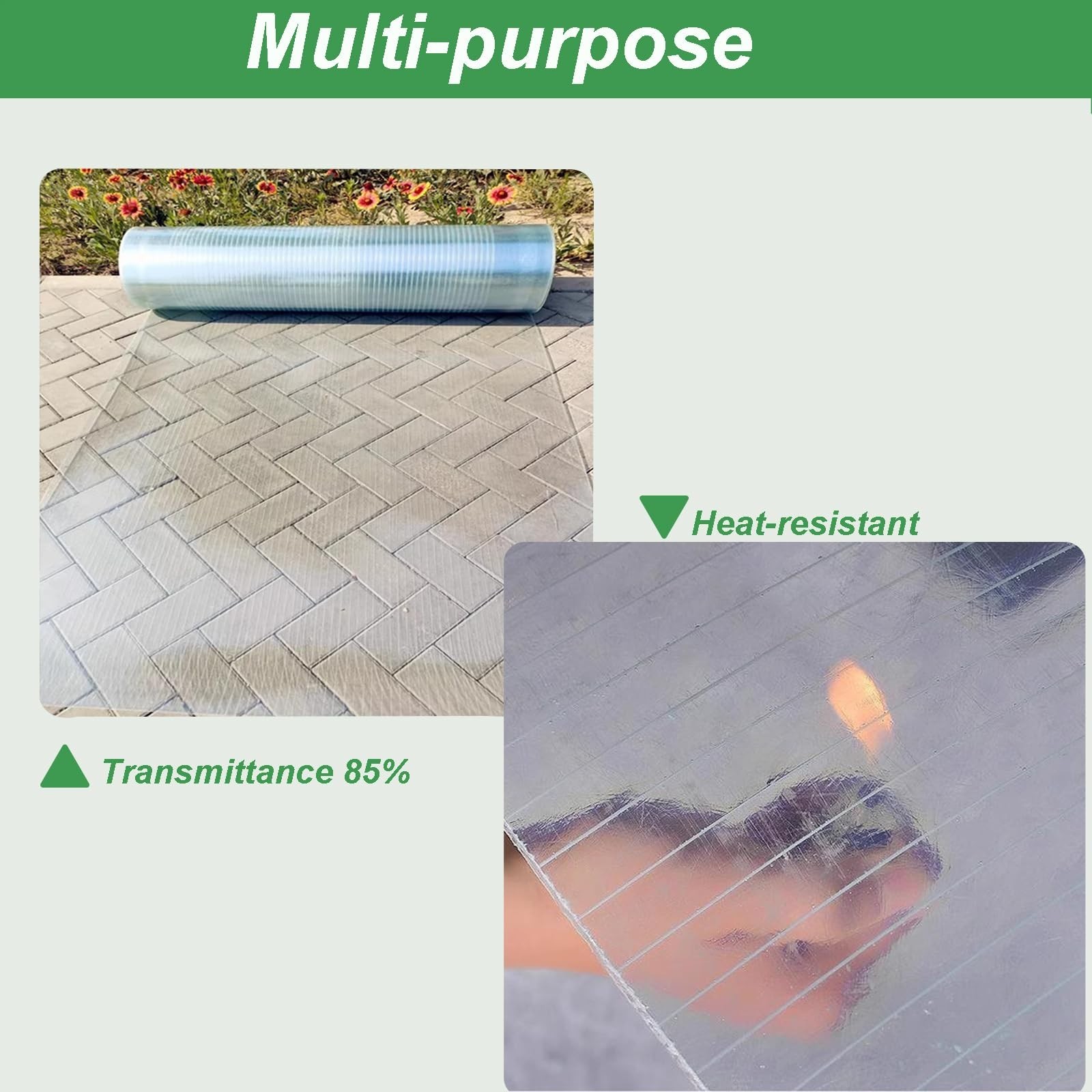 Clear Polycarbonate Roofing Sheet, Plastic UV Resistant Greenhouse Shed Canop…
