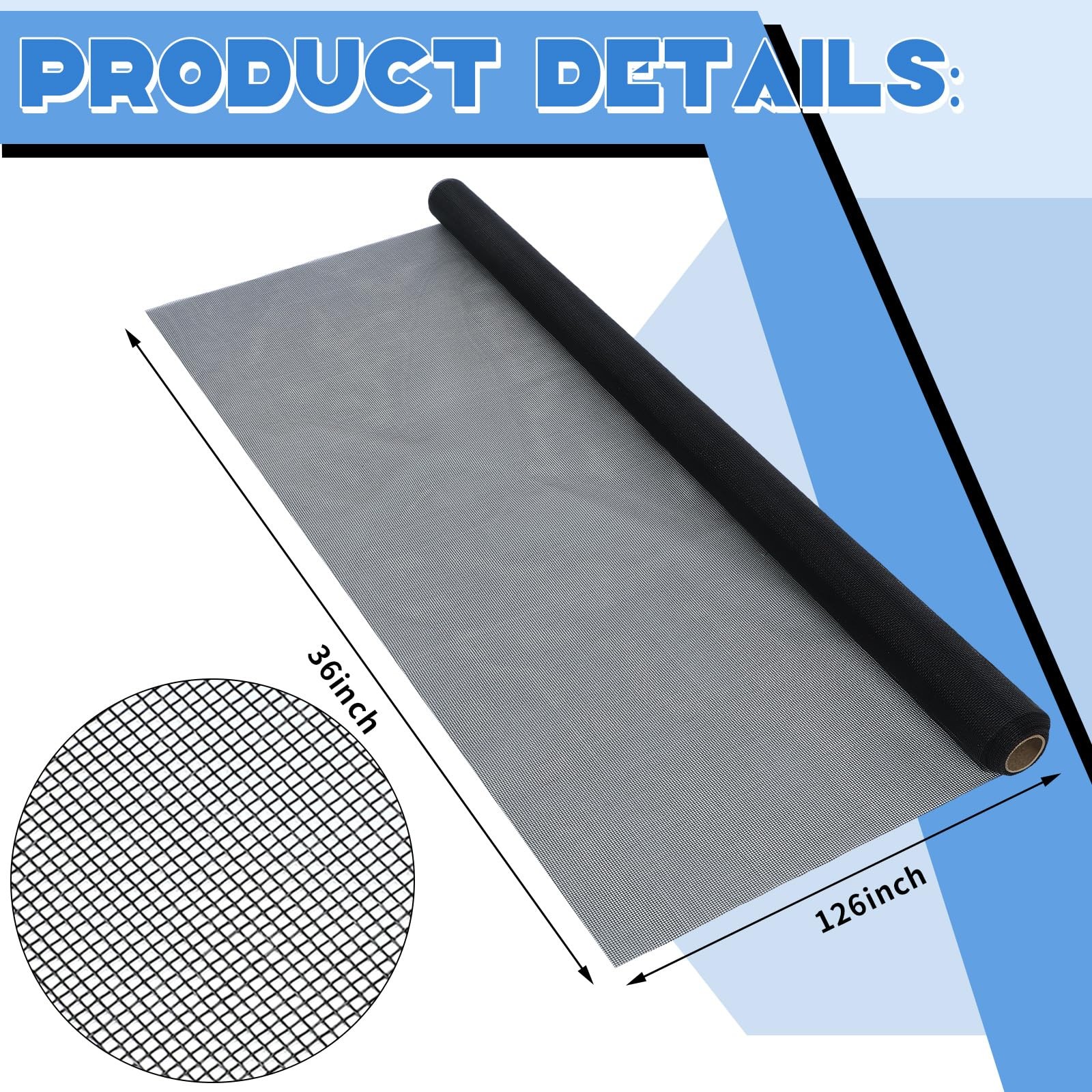 Yaocom 4 Pack Window Screen Kit 3/4 x 5/16 Inch Aluminum 32” x 32”, White