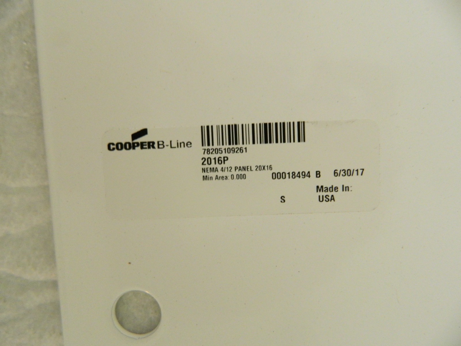 Cooper B-Line Electrical Enclosure Powder Coat Finish 13" Wide x 17" H