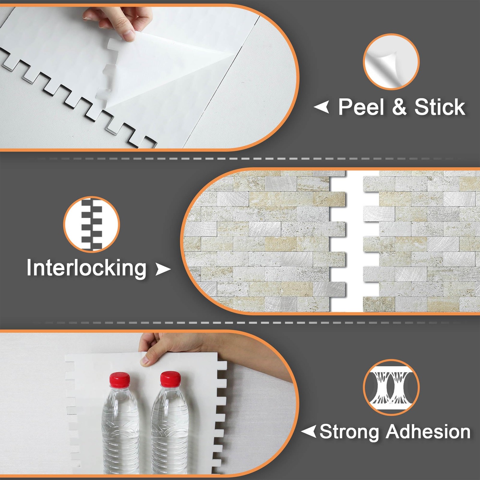 Vaovi Marble Look Peel And Stick Brick Mosaic Tile Backsplash Kitchen Bathroom