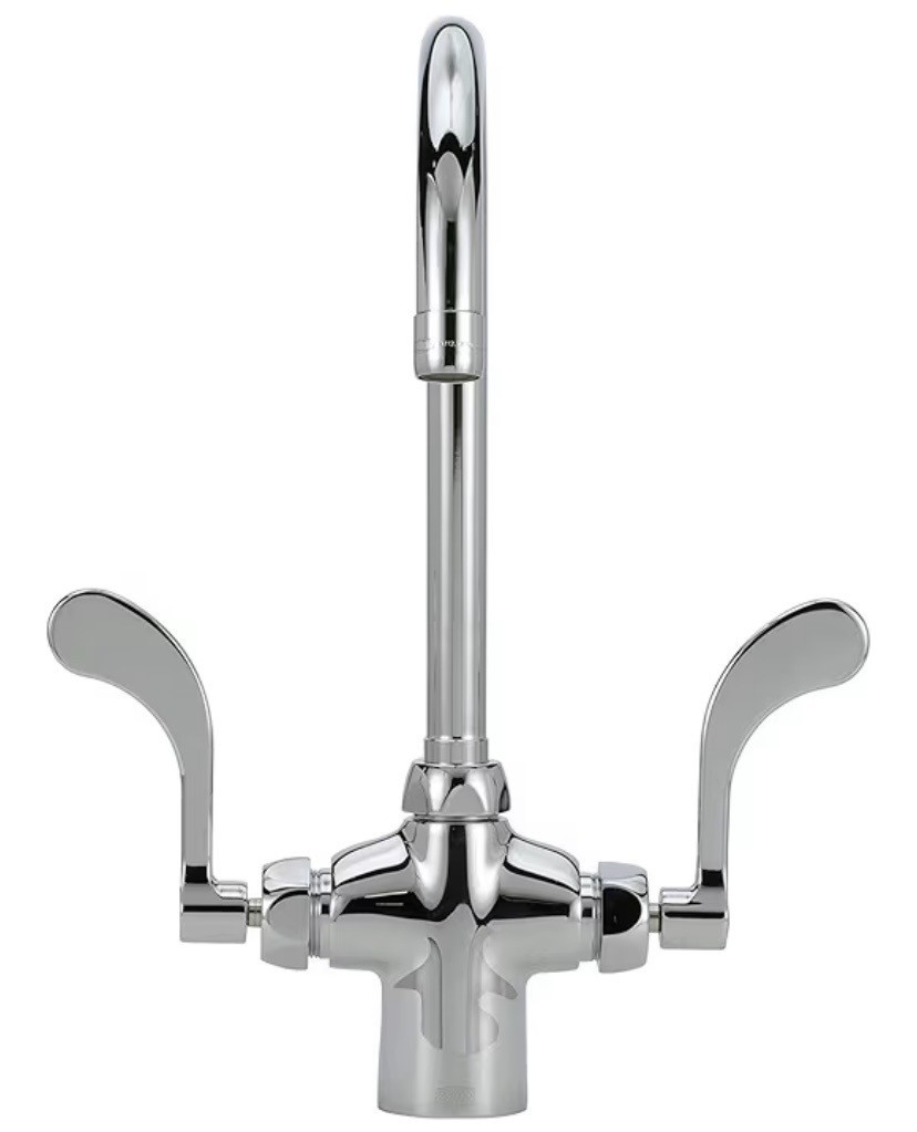 Zurn Z826B4-XL Double Lab Faucet with 5-3/8″ Gooseneck and 4″ Wrist Blade Handle