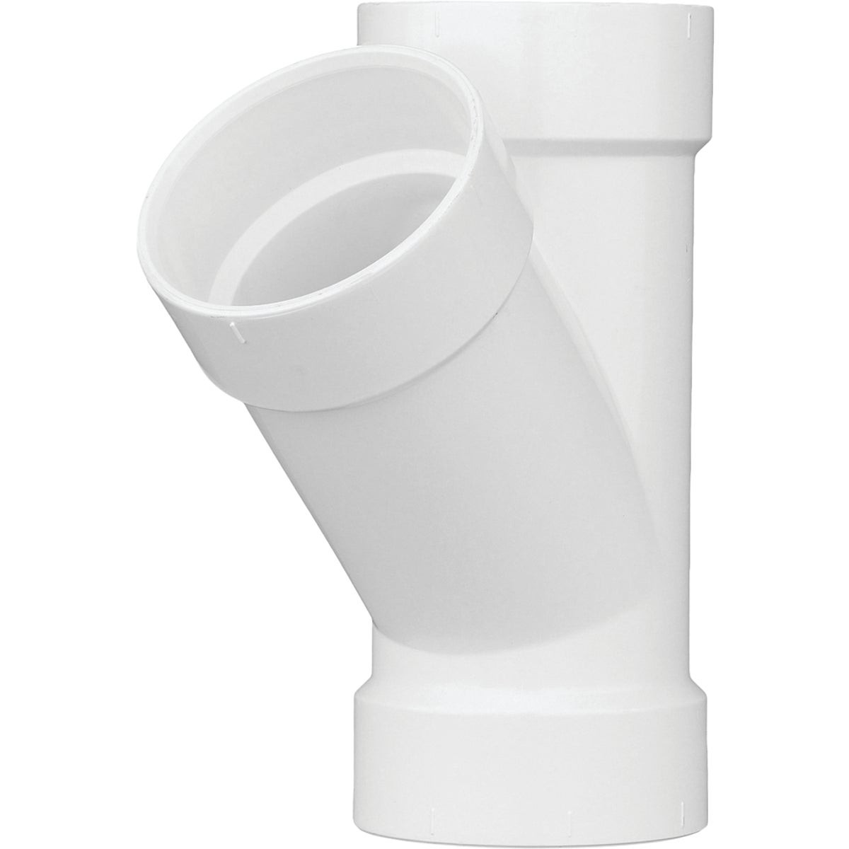 Charlotte Pipe 6 In. Schedule 40 DWV Hub PVC Wye PVC 00600 1600HA Charlotte