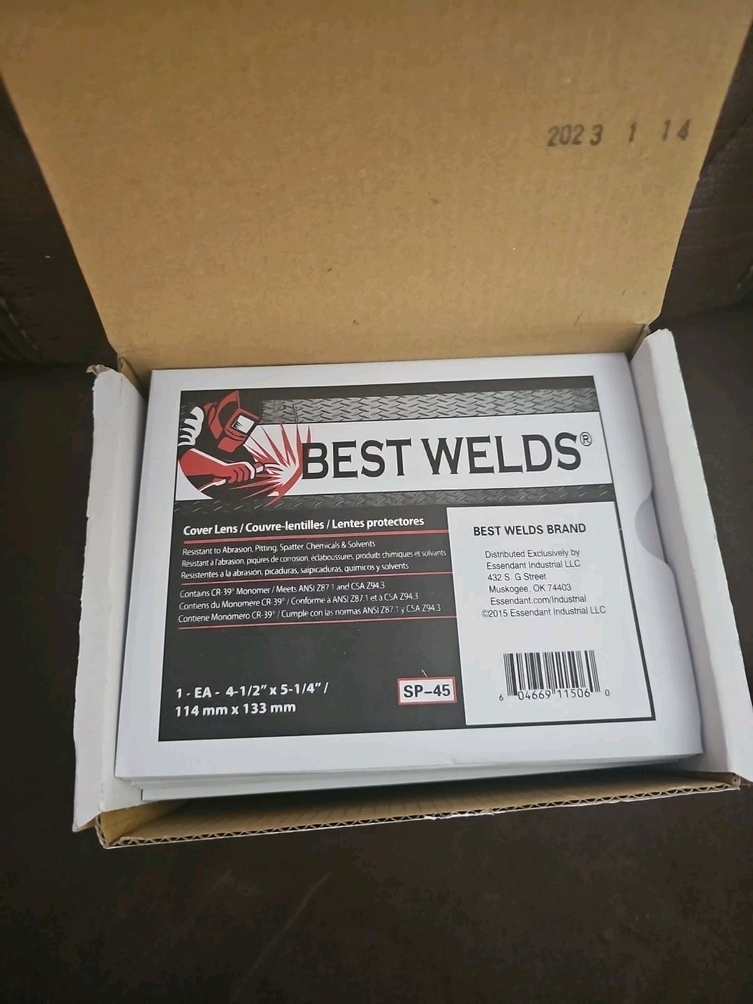 Best Welds Cover Lens, Scratch/Static Resistant, 5-1/4 in x 4-1/2 in ( 50 PACK )