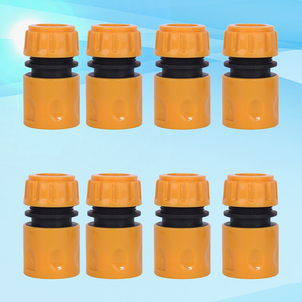 8Pcs Durable Hose Connection Tool Water Connector Reusable Yellow for Garden
