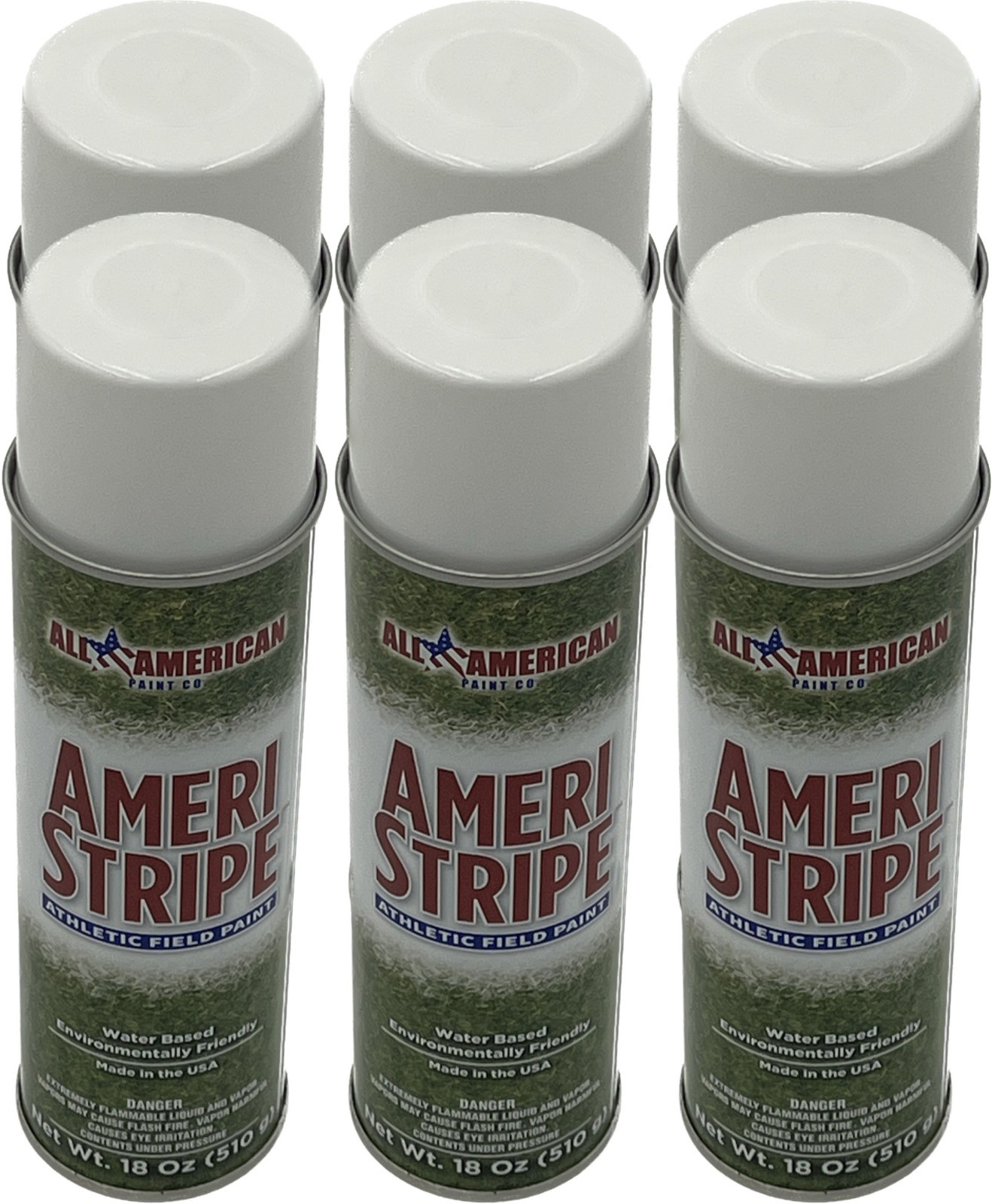 Ameri-Stripe White Field Grass Marking Paint – (6 Can Pack) – Six, 18 oz. Cans