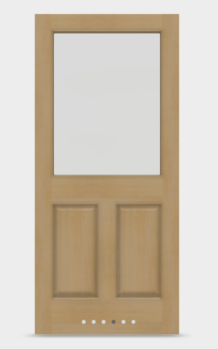 Exterior Hemlock Solid Stain Grade French Doors 1 Lite/Vertical 2 Raised Panels