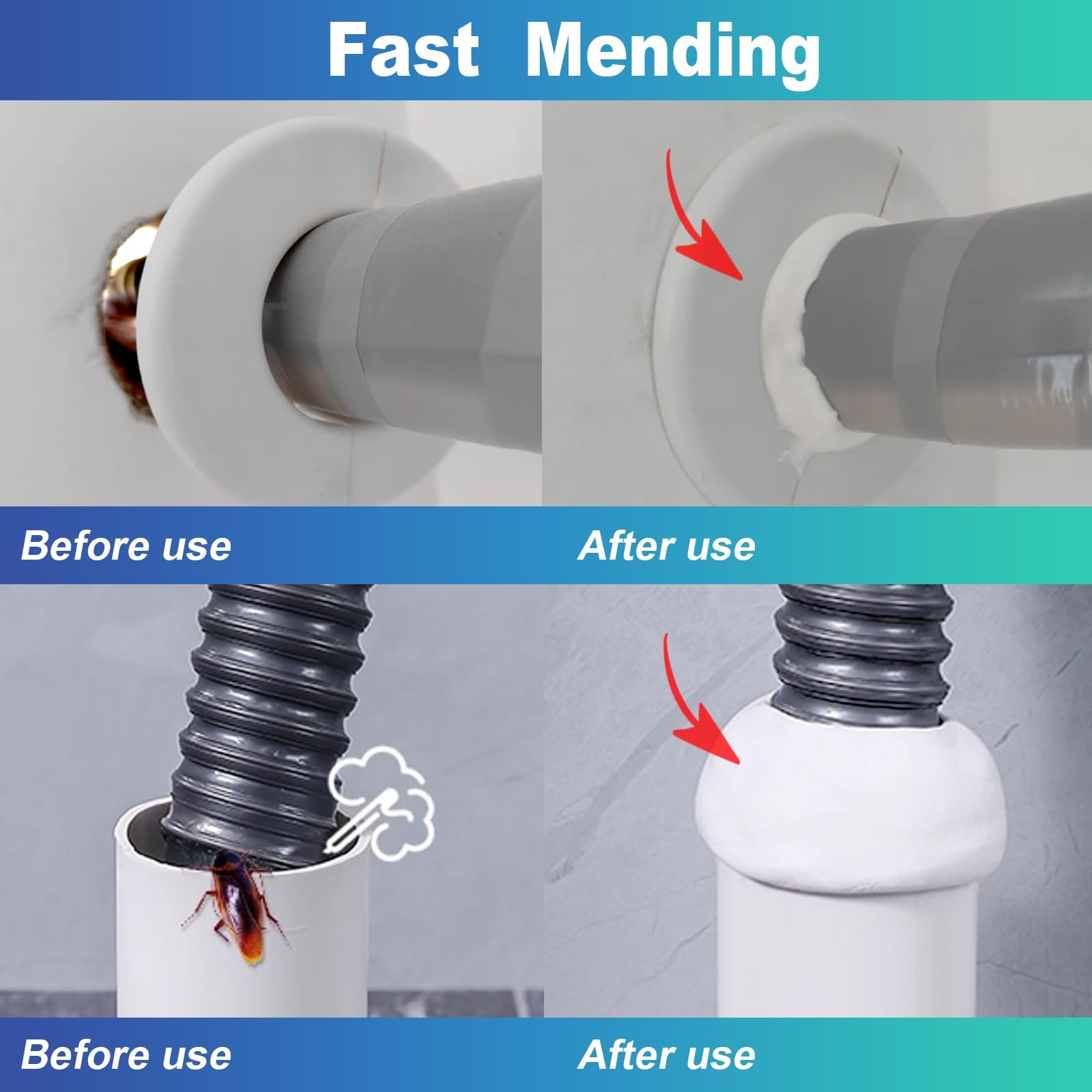 5Pcs/150g Waterproof Sealant Mastic,Repair Sealing Clay,Plumbers Putty for Wa…