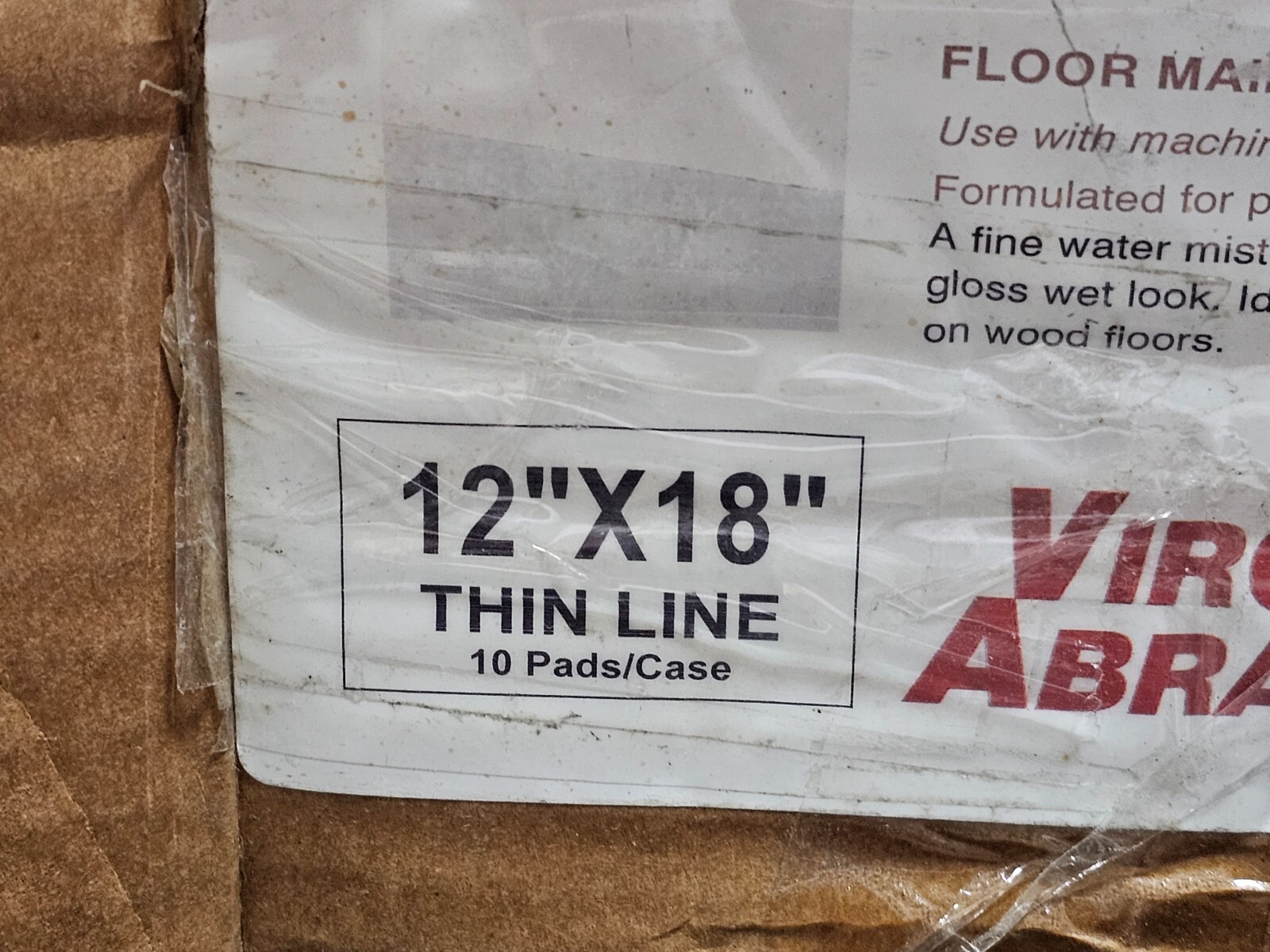 (QTY 10) Virginia Abrasives 416-34187 12 inches x 18 inches Thinline Pad, White