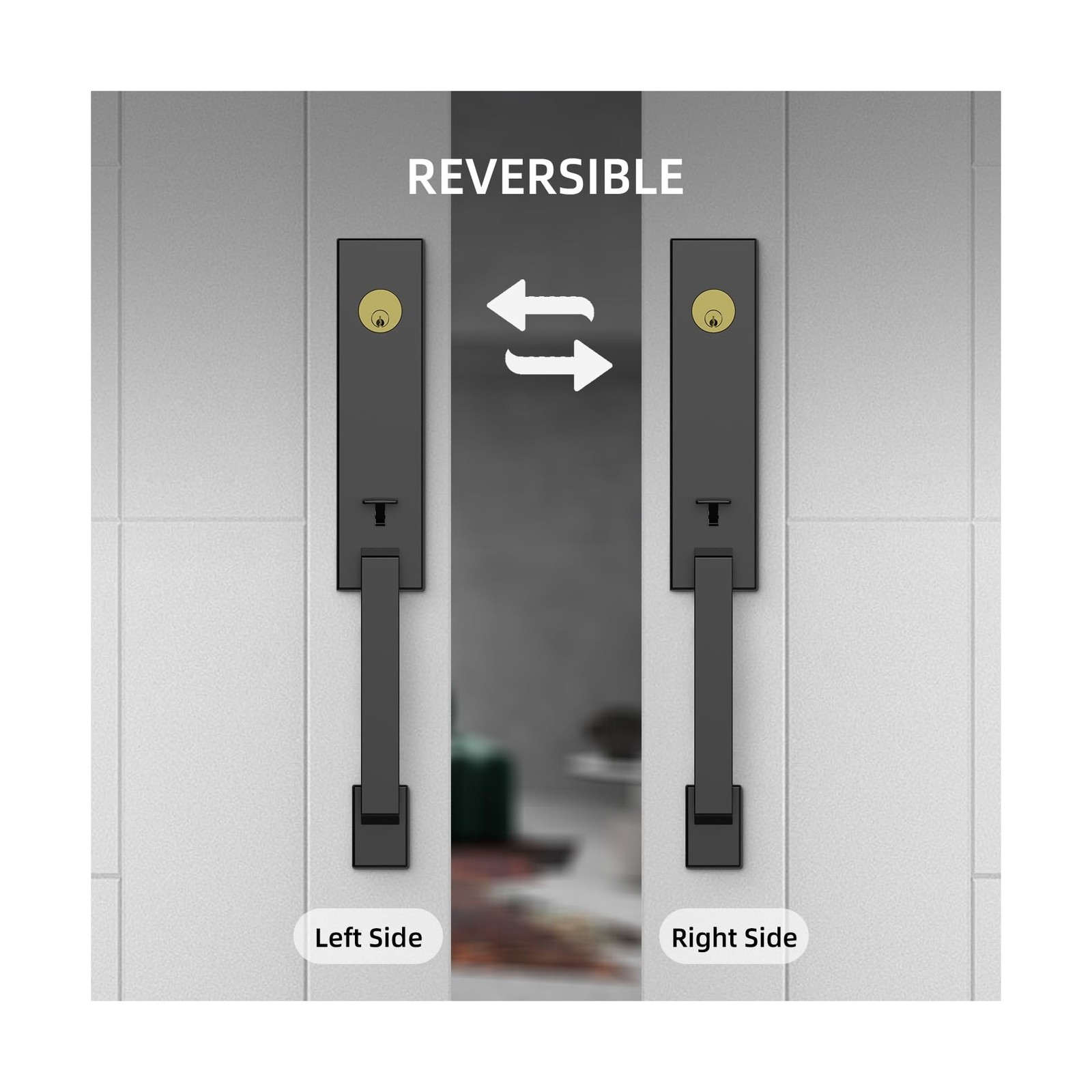 Front Door Handle and Deadbolt Set – Keyed Entry Lock with Leve… FAST USA SHIP