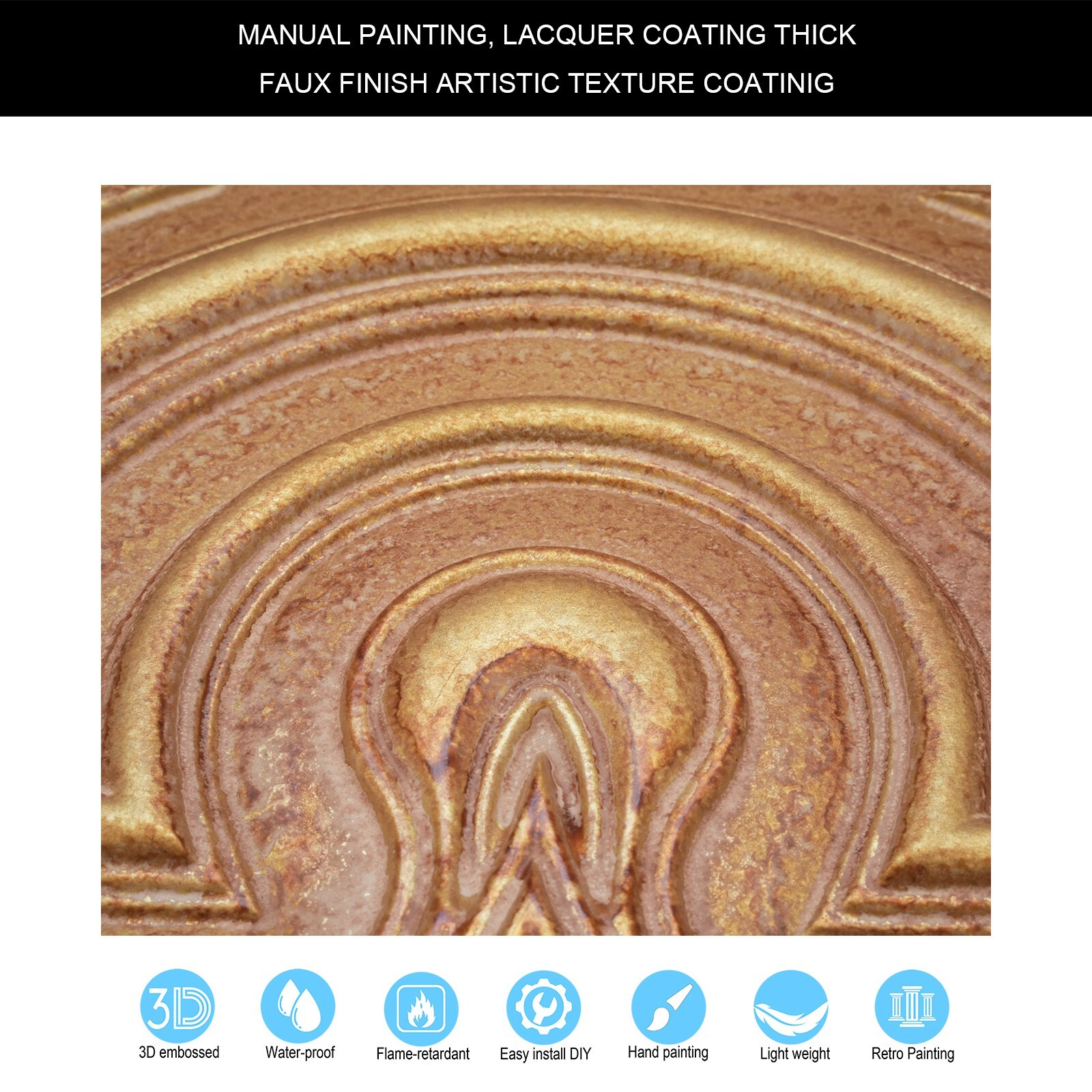 Wainscoting Decorative Wall Panels 24″x24″ PVC PL36 Vintage brown gold 10pcs