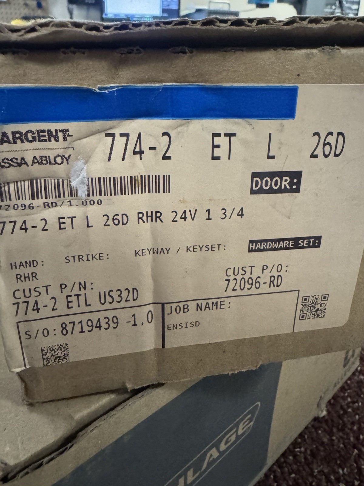 Sargent 774-2 et 26D 24v 1 3/4 Inch Electrified Outside Trim