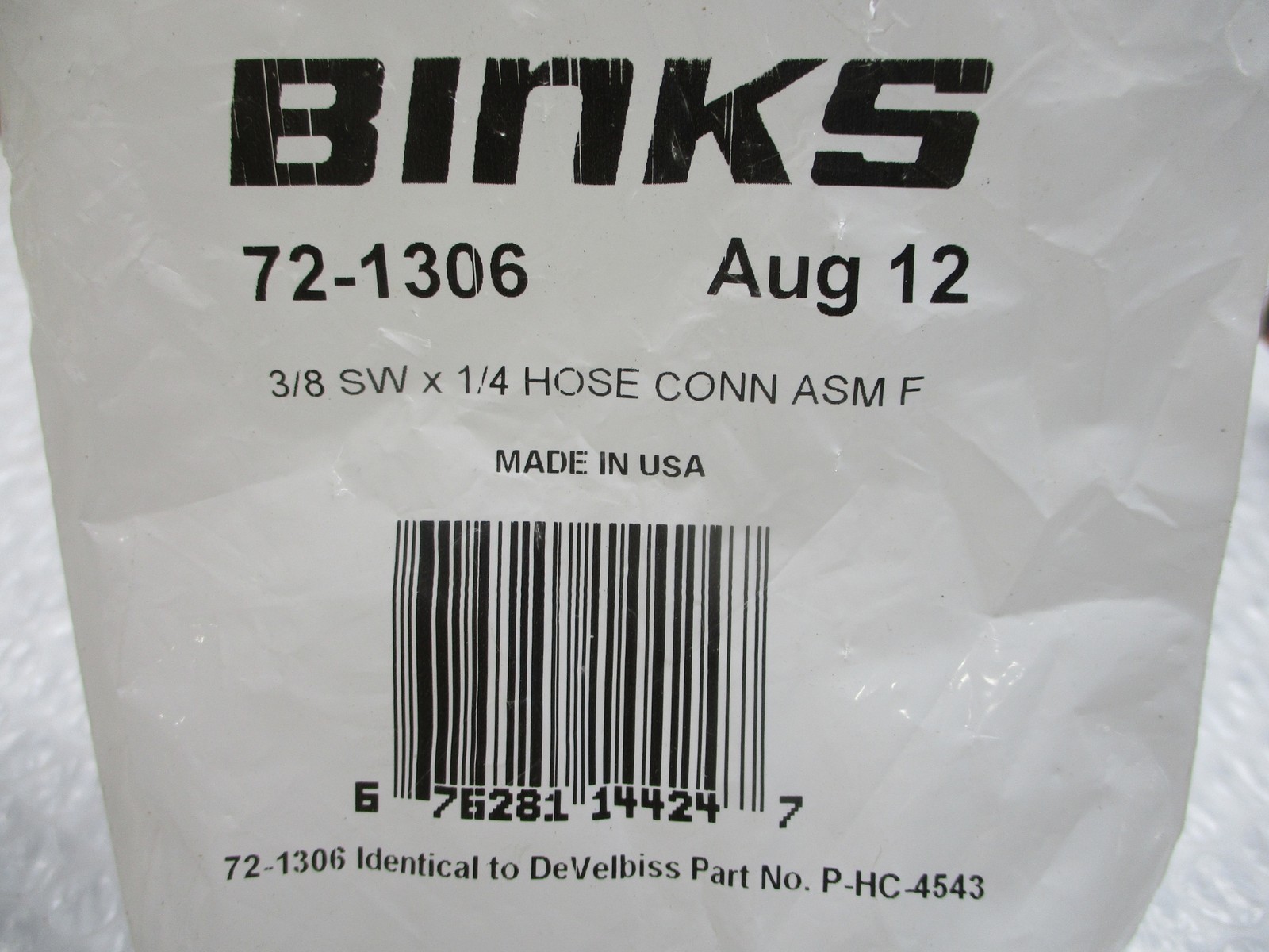 BINKS 72-1306 HOSE CONNECTOR NSMP