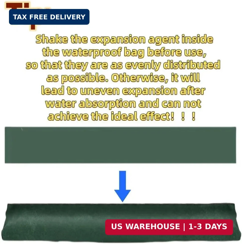 Water Barrier 5 ft x 6.5 inch Water Activated Flood Barriers, Sandless Sandbag f