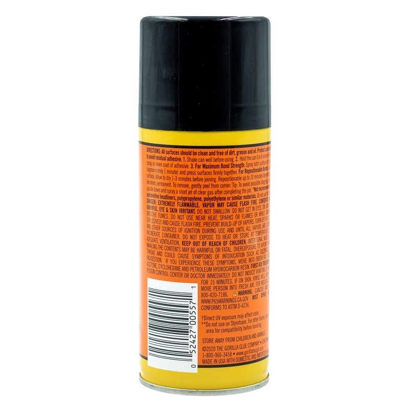 Heavy Duty Clear Spray Adhesive Multi Purpose Photo Safe Non Yellowing 4oz Can