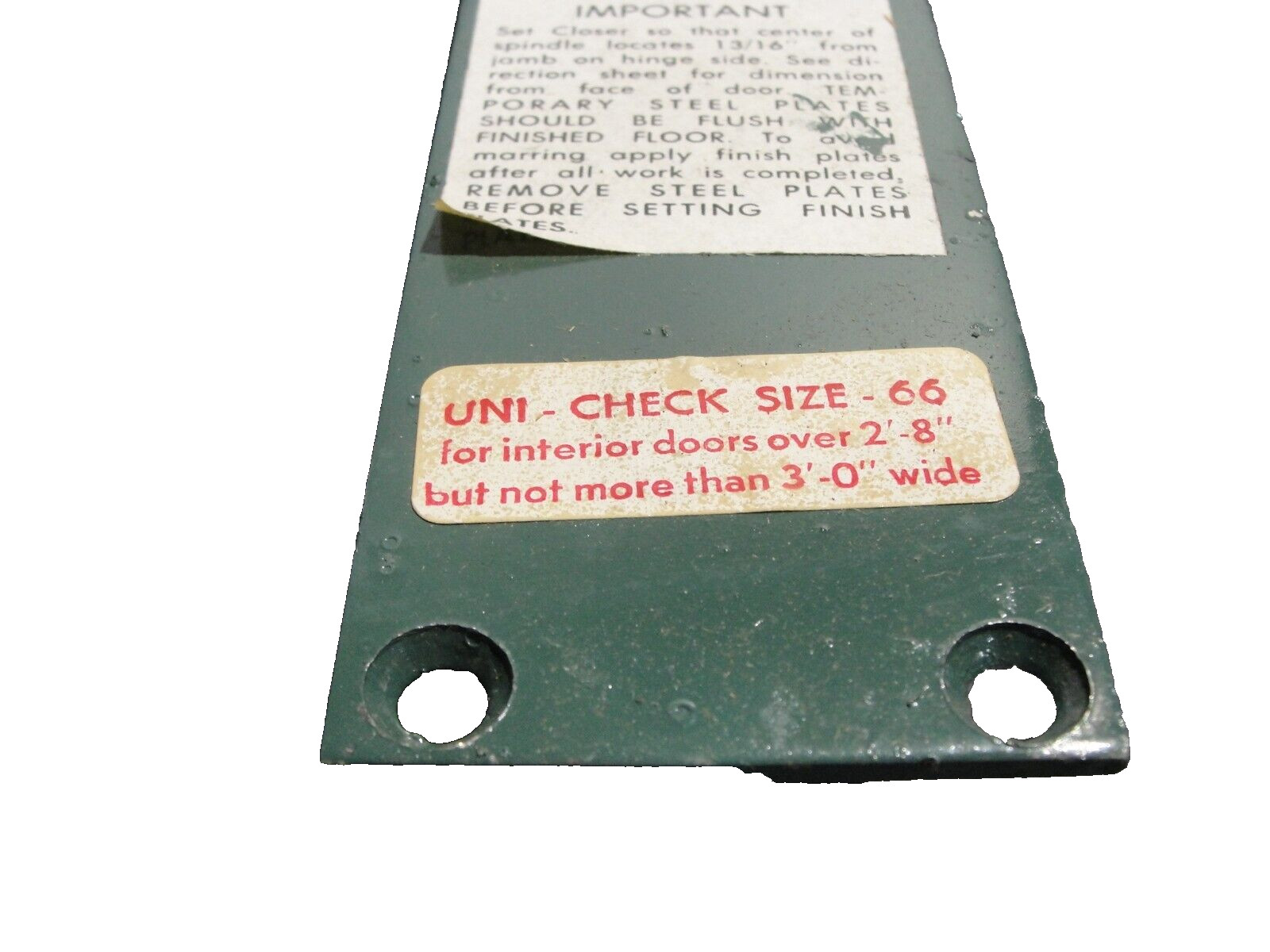 Rixson Firemark No. 66 Floor Closer 117 1/2 Offset Right Hand Closer LT # 7824