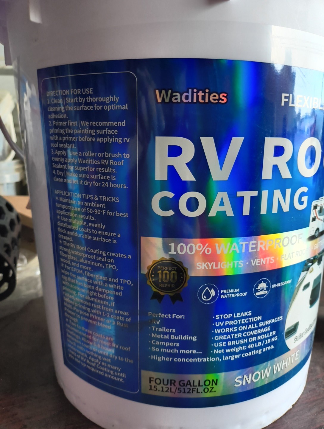 RV Roof Coating White, Waterproof Solar Reflective Sealant, Flexible RV Roof …