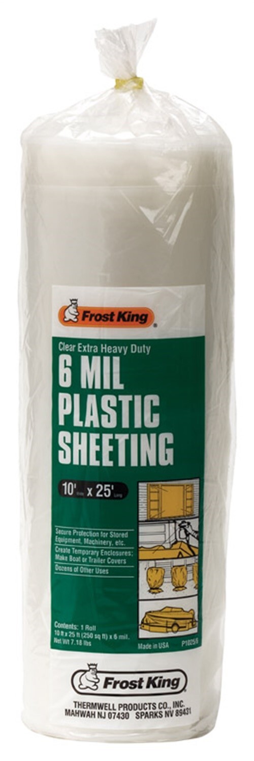 Frost King P1025/6 Clear Plastic 6 mil Thick Sheeting 10 W x 25 L ft.