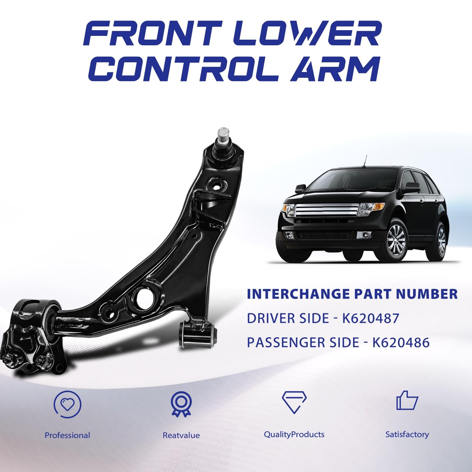 Front Lower Control Arms Sway Bar Links Ball Joints 07-14 Edge 07-15 MKX K620486