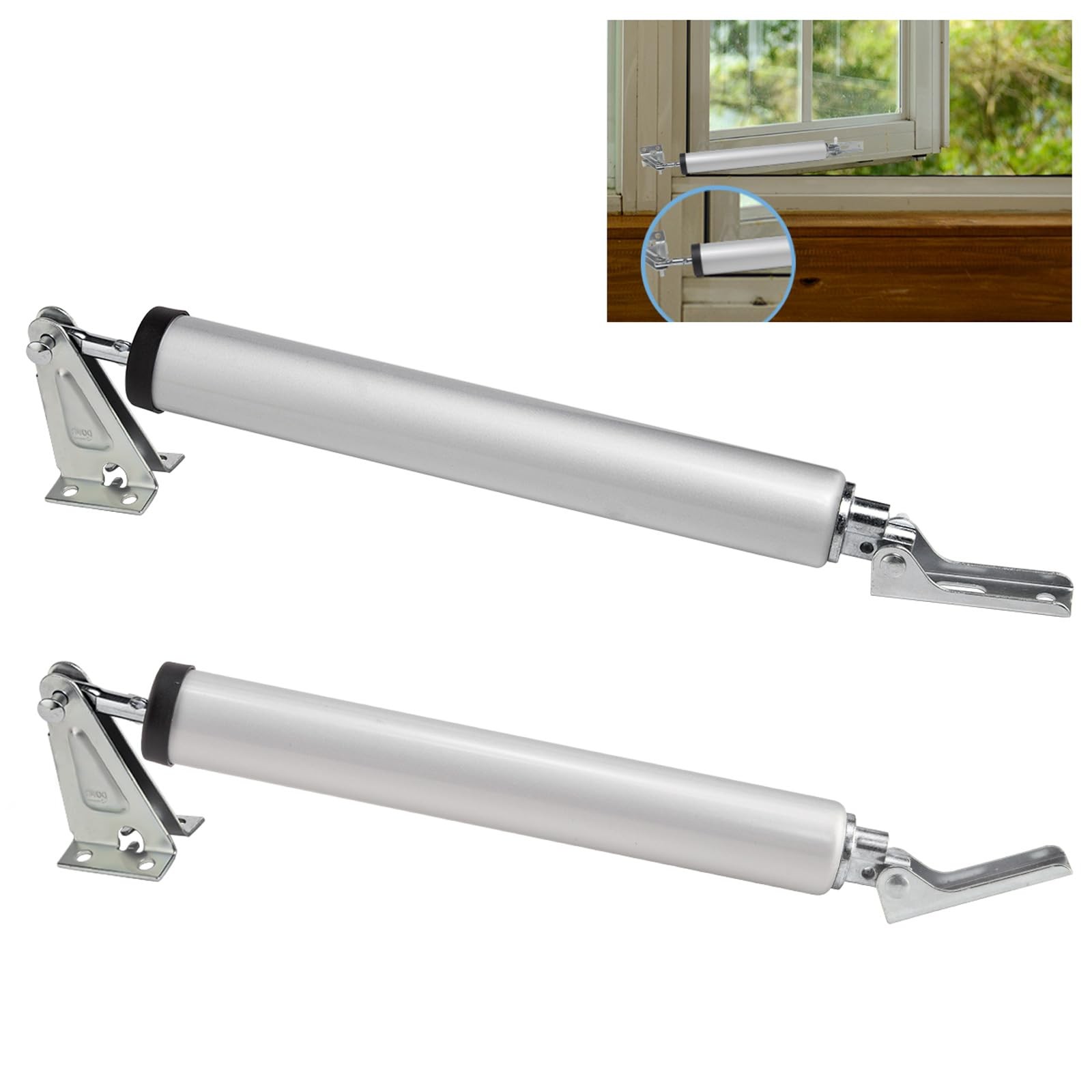 2 PCS Silver Storm Screen Door Closer Kit Adjustable Speed Pneumatic Shock