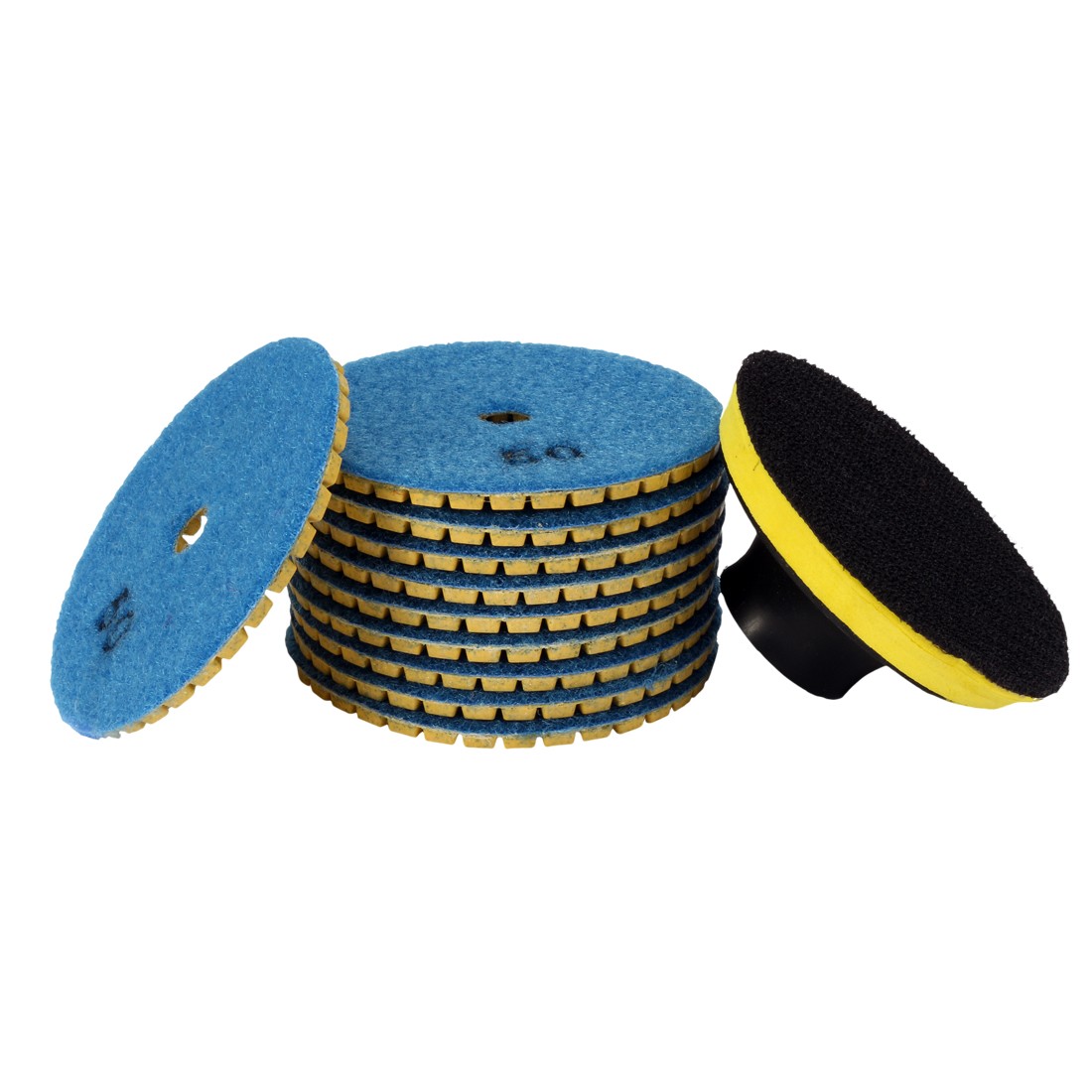 3-inch Diamond Wet Polishing Pad Grit 50 10Pack for Concrete Marble