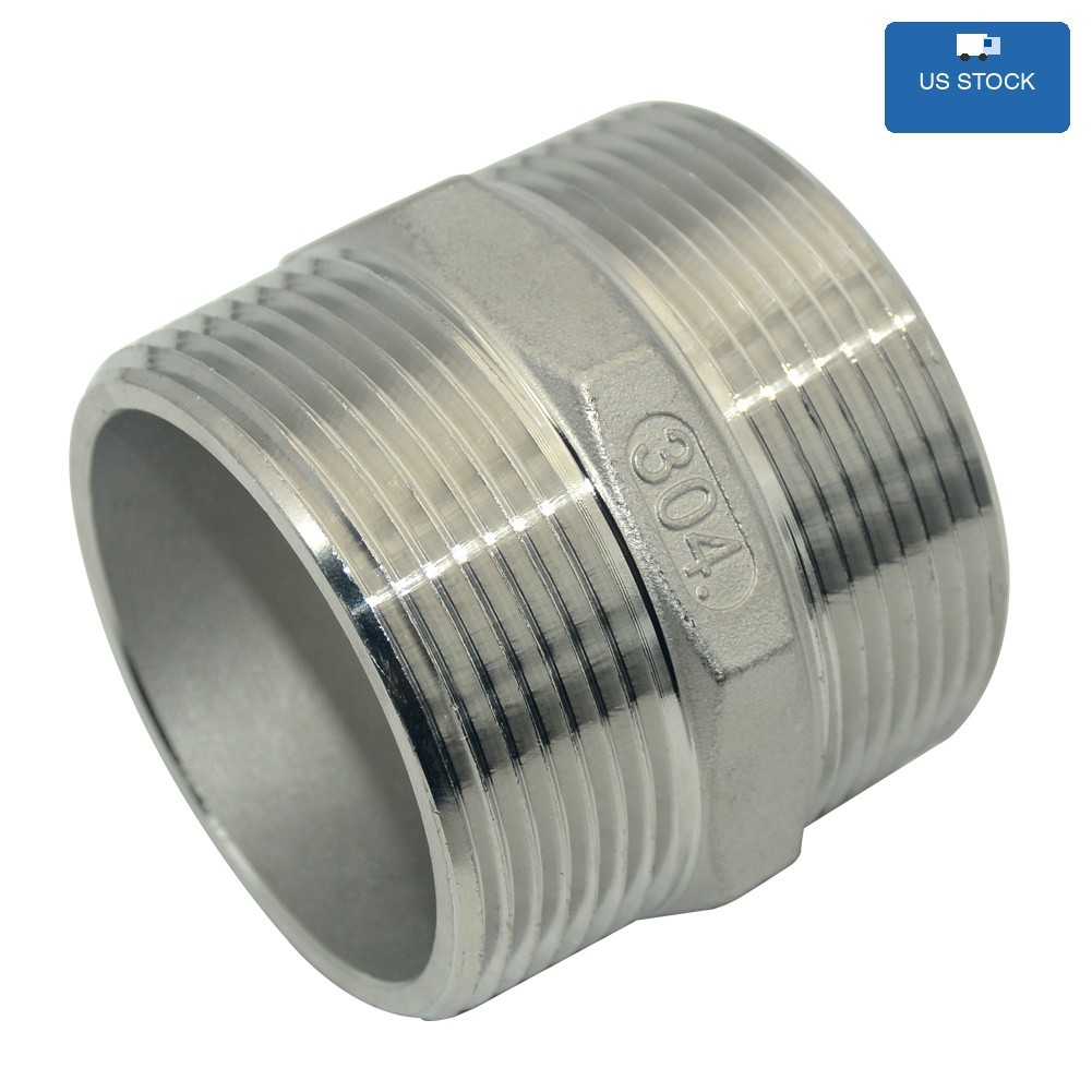 2.5 inch Male Pipe Fitting Hex Nipple NPT Stainless Steel connector US SHIPPING
