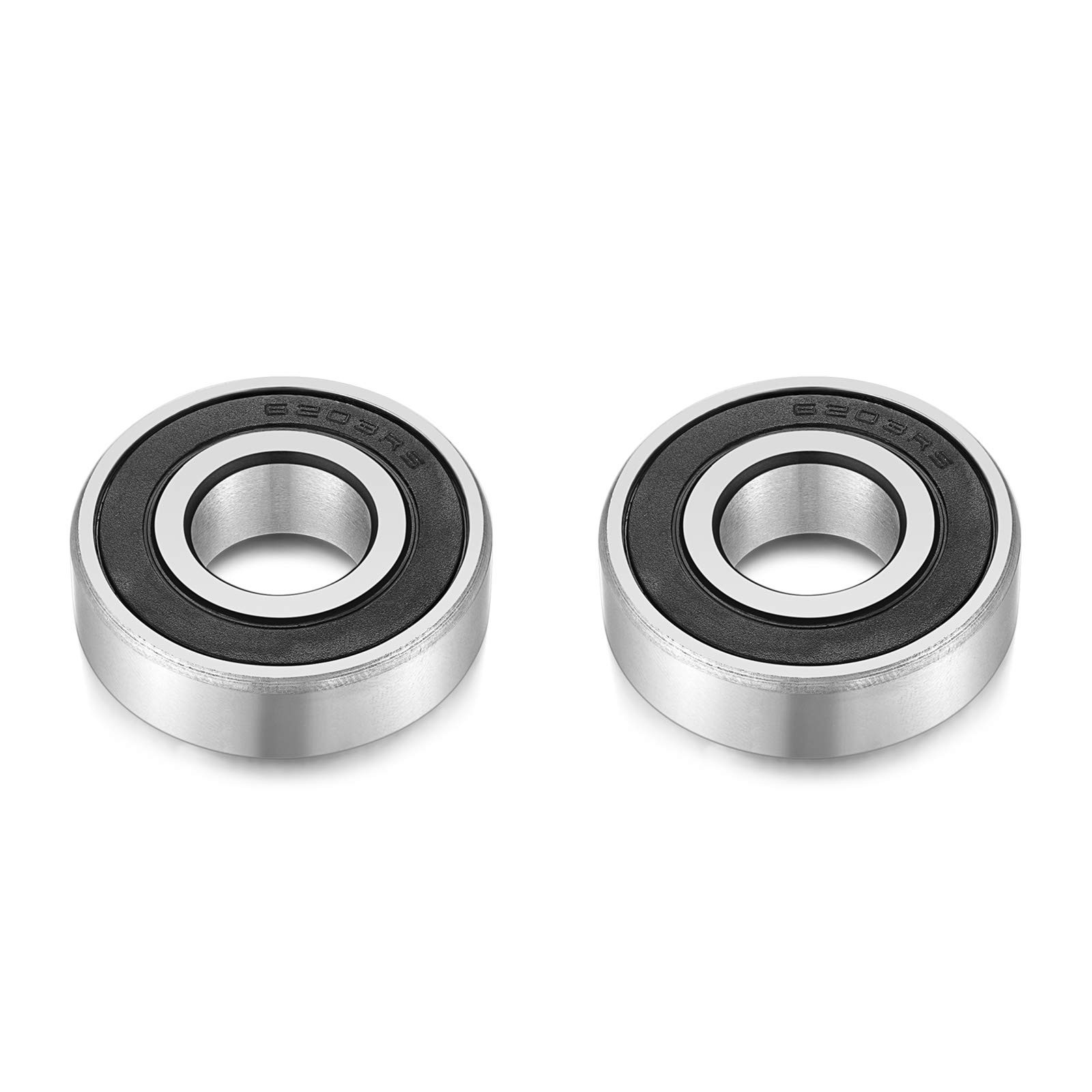 6203-2RS Double-Rubber Sealed Greased Ball-Bearings – 17x40x12mm, 2 Pcs, Wide…