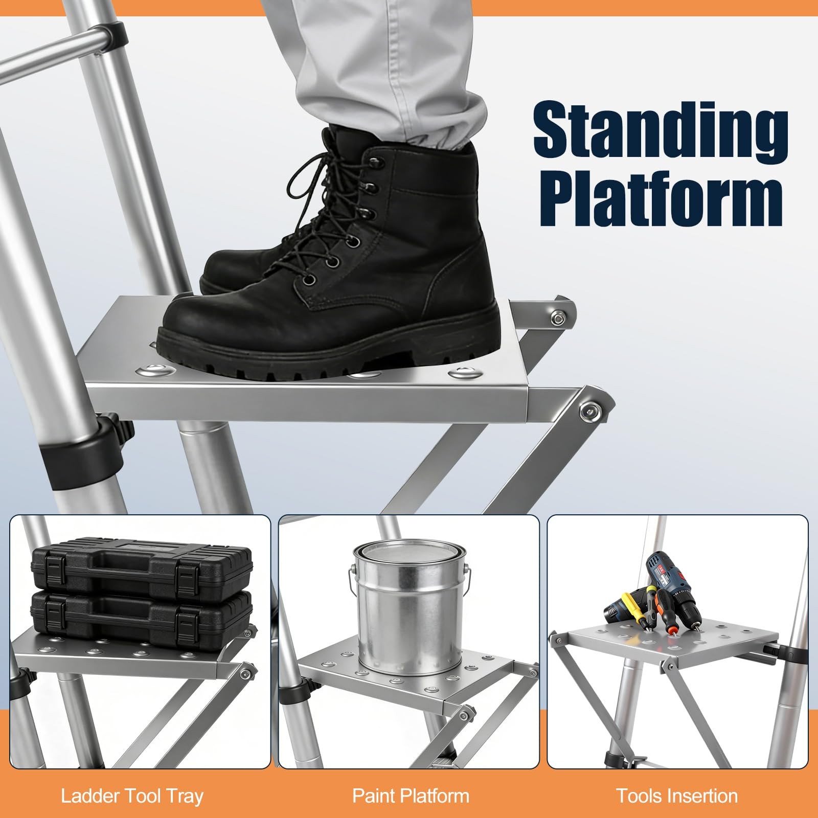 Innvist Ladder Platform For Standing Extension Ladder Work Platform Foldable