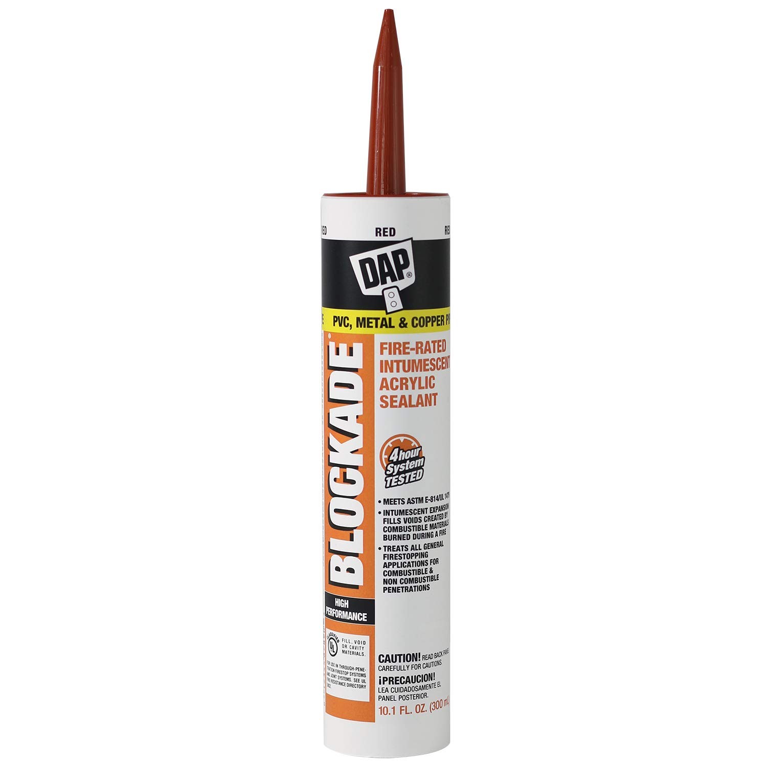 DAP Blockade Fire-Rated High-Performance Intumescent Acrylic Sealant, 10.1 Oz,