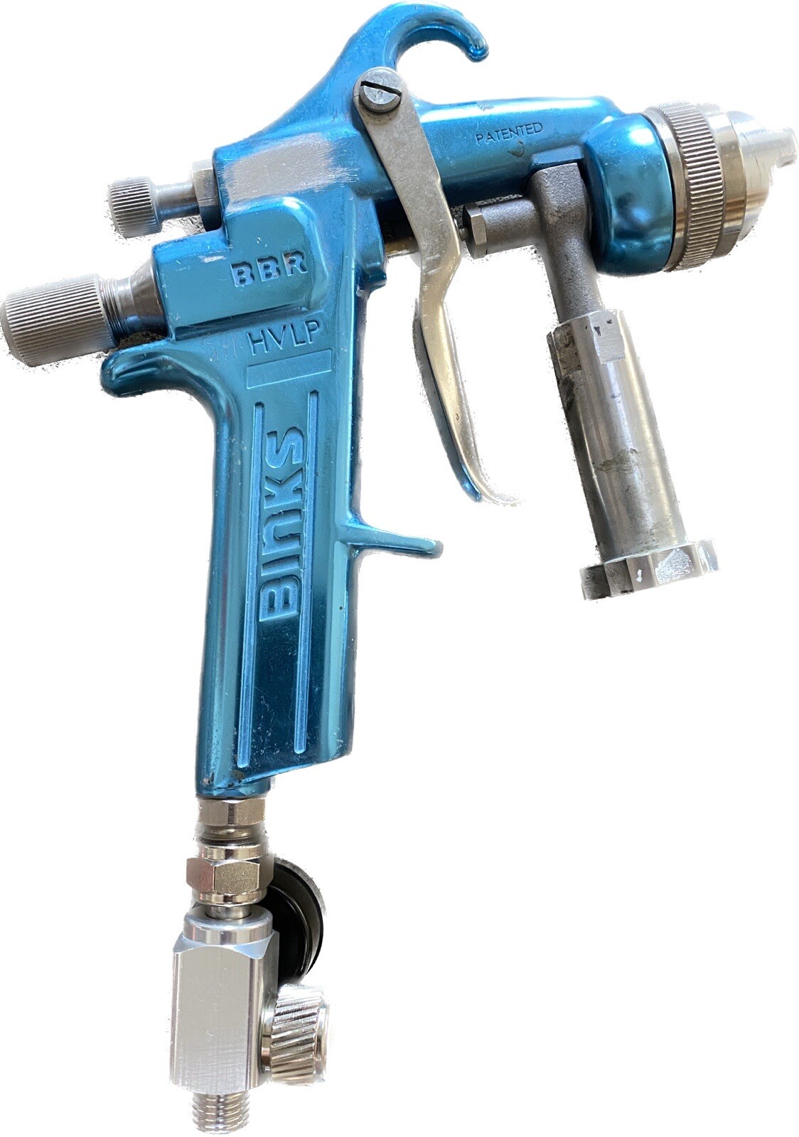 BINKS MACH 1 94P BBR HVLP PAINT SPRAY GUN TEAL COLOR & REGULATOR MAX INLET 33PSI