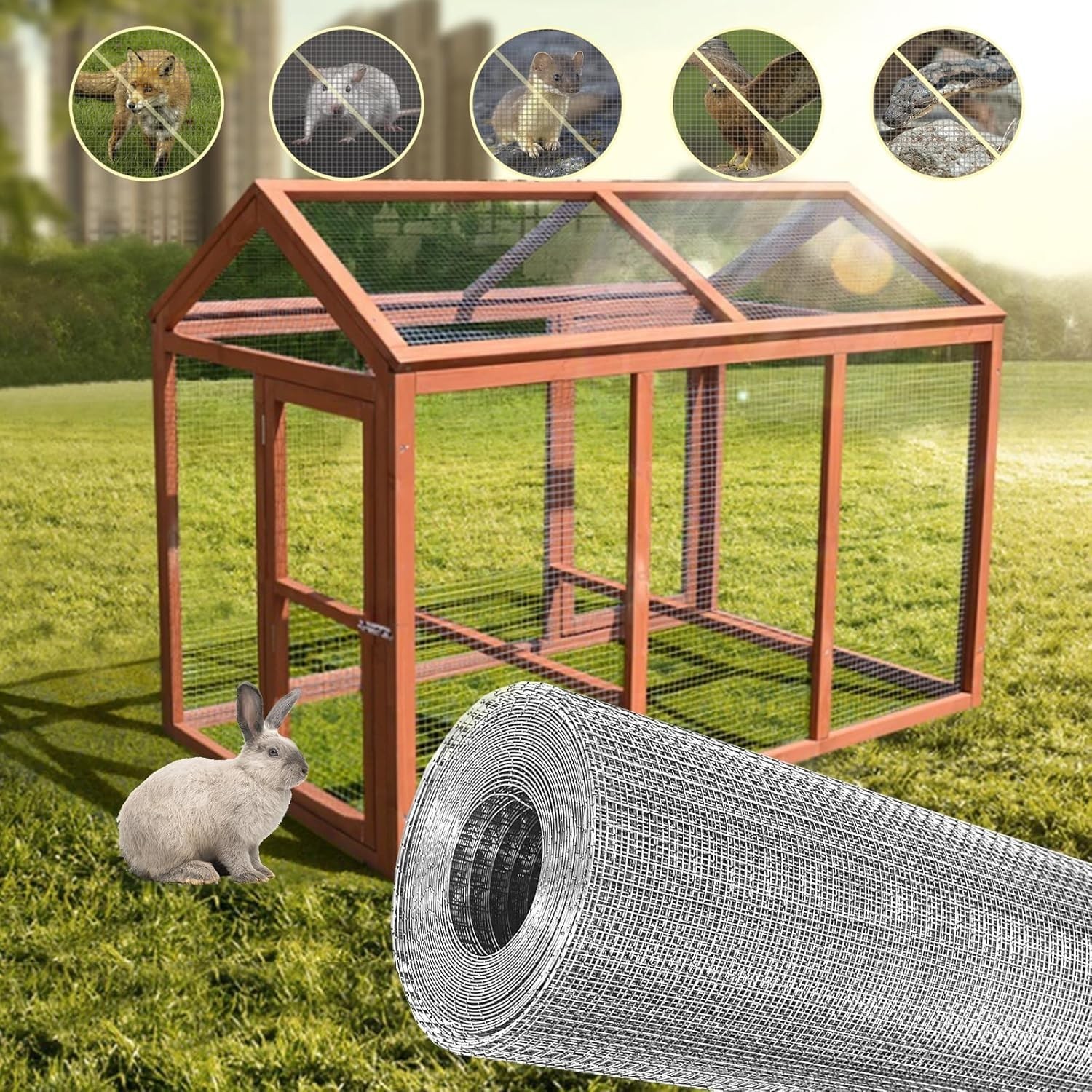 Hardware Cloth 1/4 inch 8″ x 10 ft, Galvanized 23 Gauge Wire Mesh | Welded Wi…