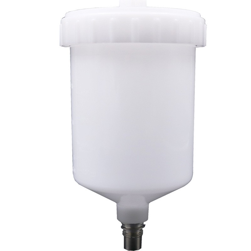 White 600ML Spray Gun Plastic Cup Pot QCC Thread Connector For SATA Spray Gun