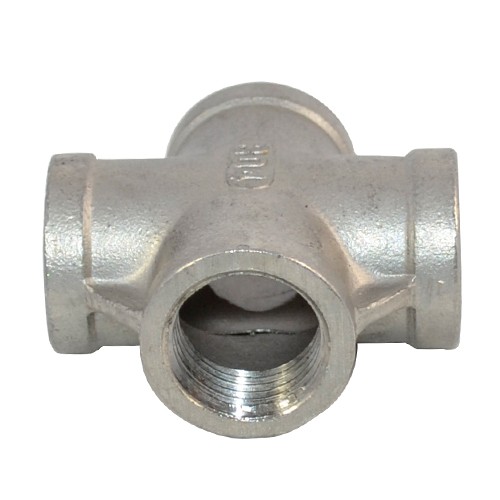1-1/2“ NPT Thread 4 Way Cross Coupling Female Pipe Fitting 304 Stainless Steel