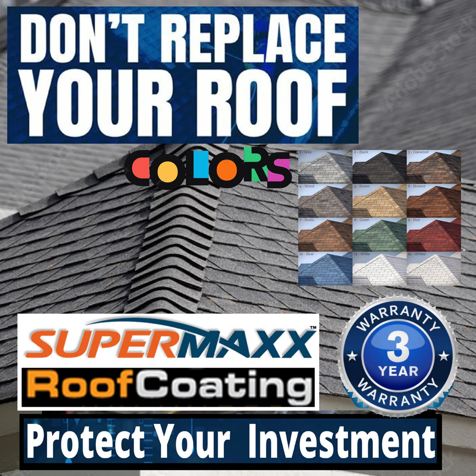 NANO ROOF COATING CUSTOM COLORS FOR ASPHALT SHINGLES CONCRETE – 8-OZ SAMPLE