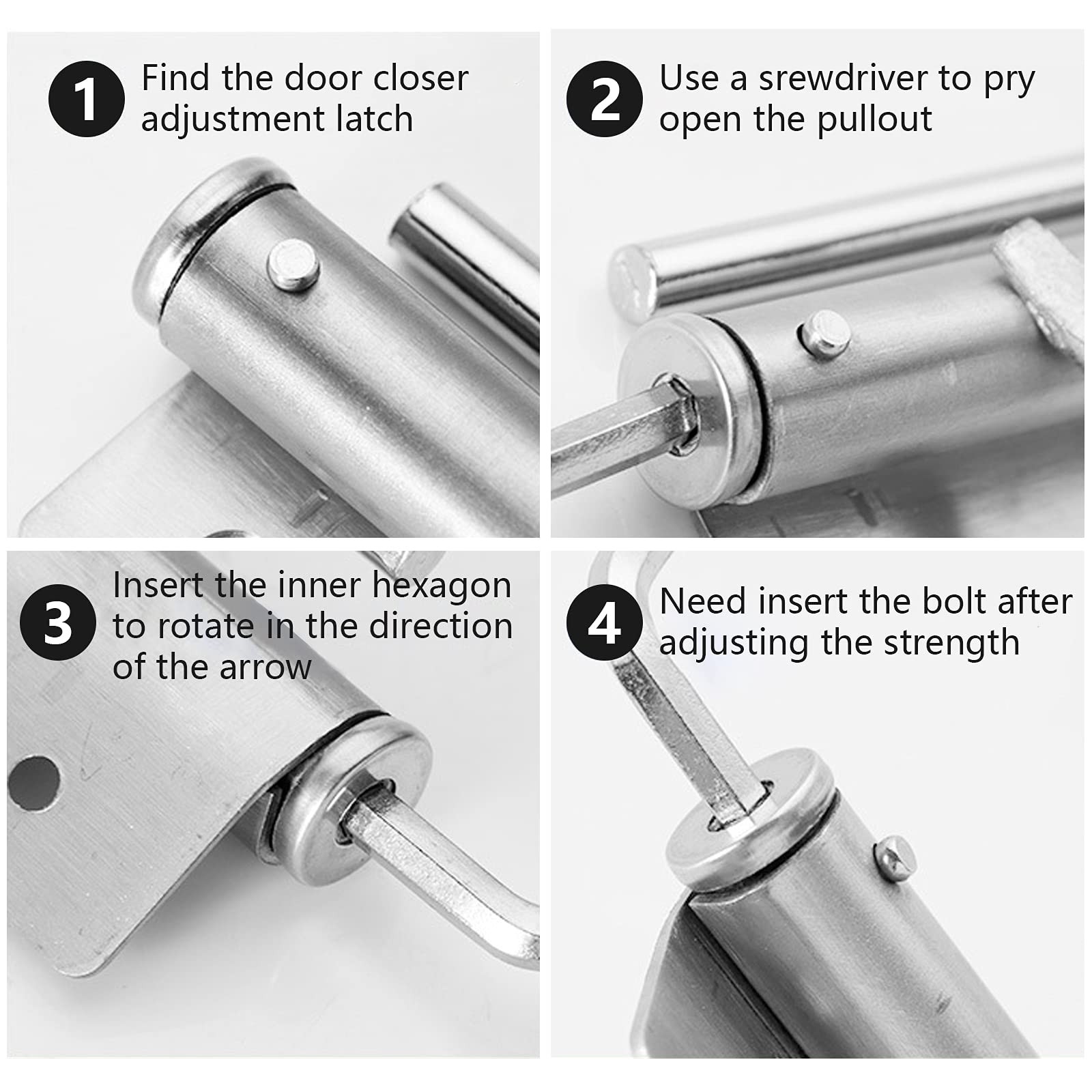 Adjustable Spring Storm Door Closer, Automatic Door Closers Hinge, Heavy Duty…