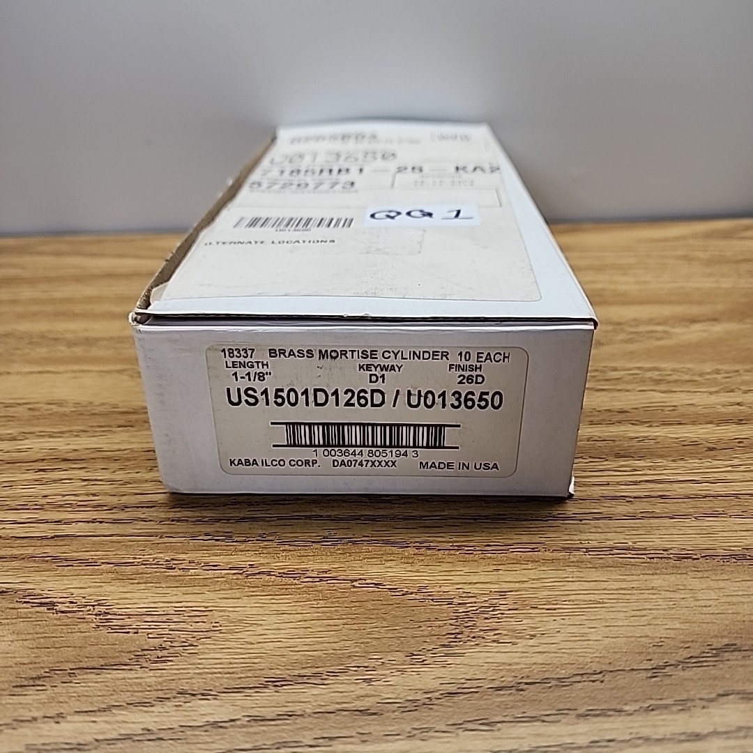 ILCO 1-1/8″ Brass Mortise Cylinders 7185RB1-25-KA2 Brand New 10pk