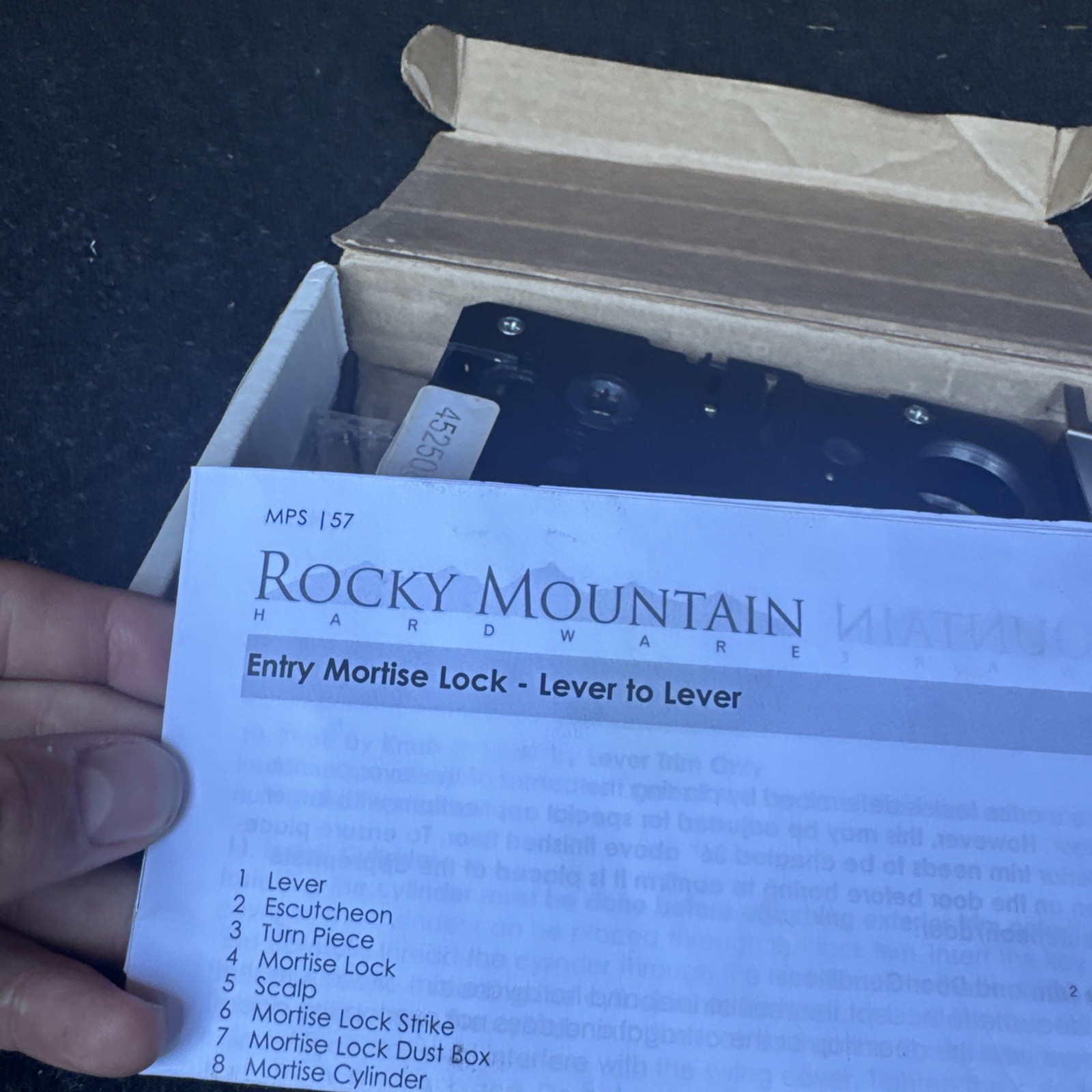 Rocky Mountain Hardware Mortise Lockset Latch Set 9156B-K x K234-US10SPEC LH