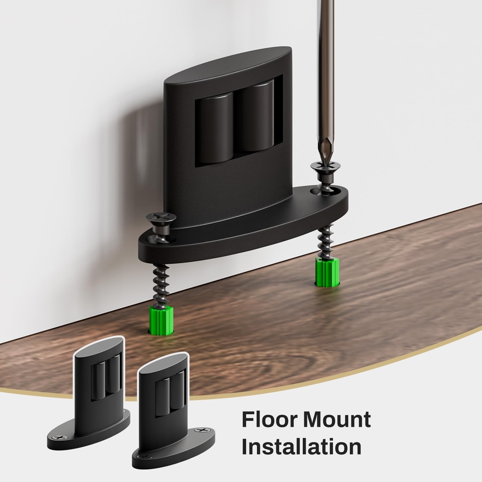 2Pack Sliding Barn Door Bottom Floor Guide, Double-Sided Roller Design, Alumi…