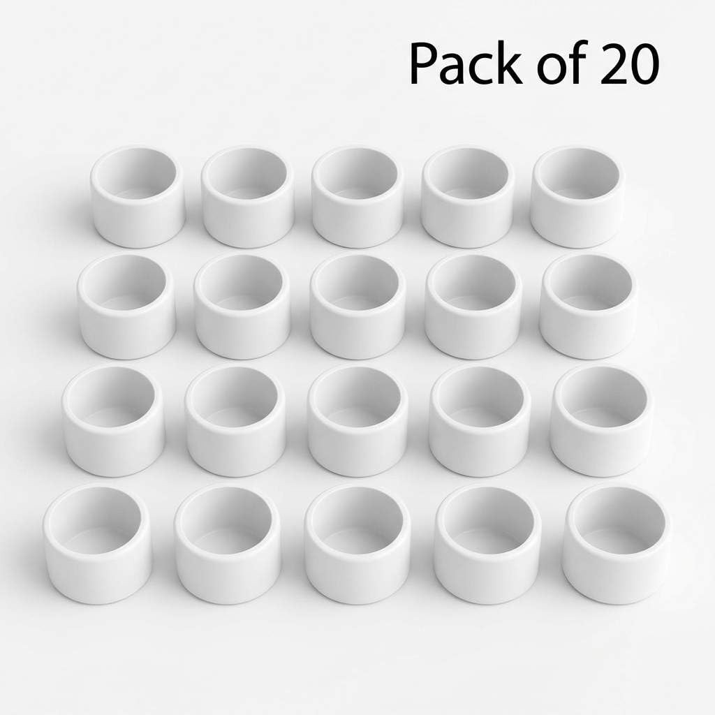 QWORK PVC External End Cap 3/4 Inch (1.05″ OD) – Rigid 0.75 Inch, 20 Pack