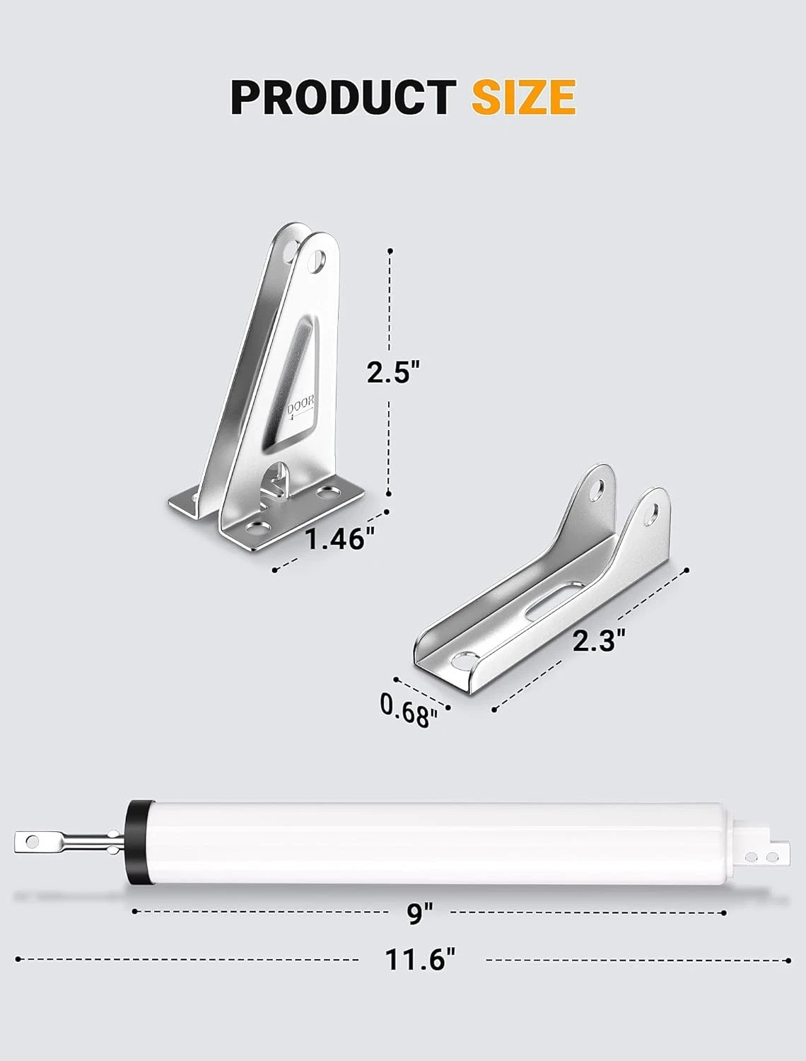 Storm Door Closer, Pneumatic Screen Door Closer, Adjustable Closing Speed, Safet