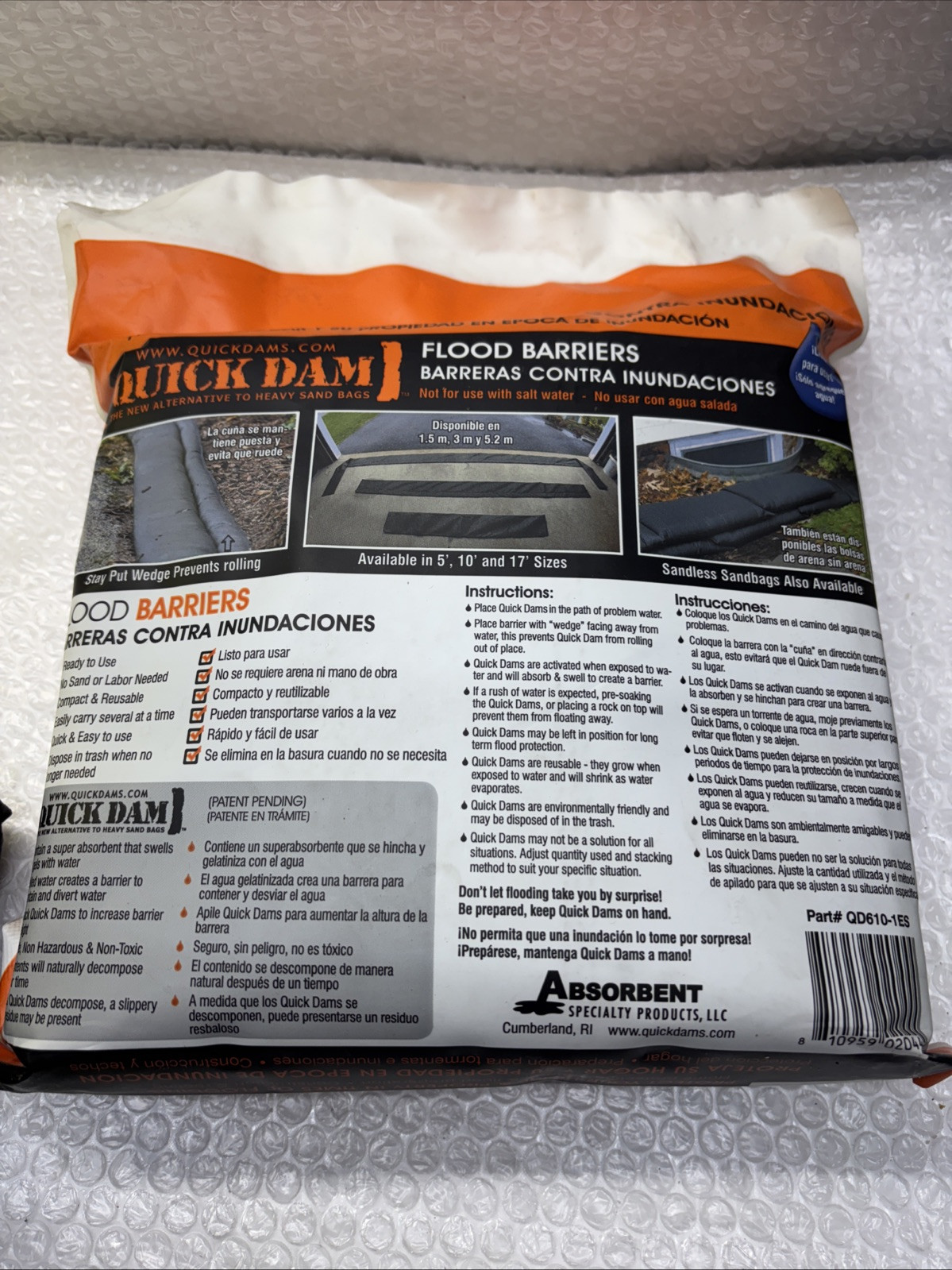 ** New Quick Dam Flood Barrier 10 Ft. QD610-1ES *QTY 2* Fast Shipping &Warranty#