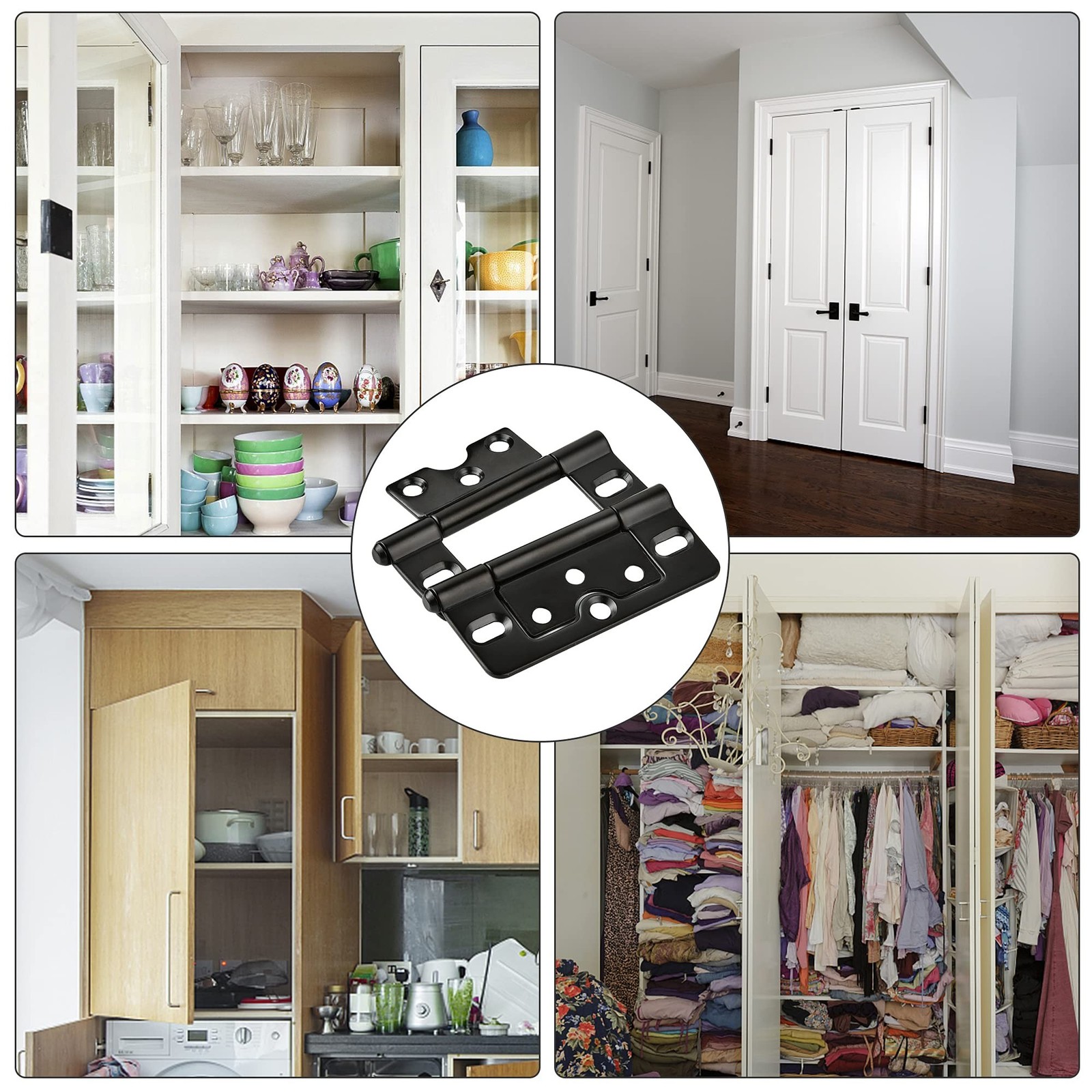 10Pcs Non Mortise Cabinet Door Hinges, 3″x1.4″ Rustproof Mobile Home Door Hin…